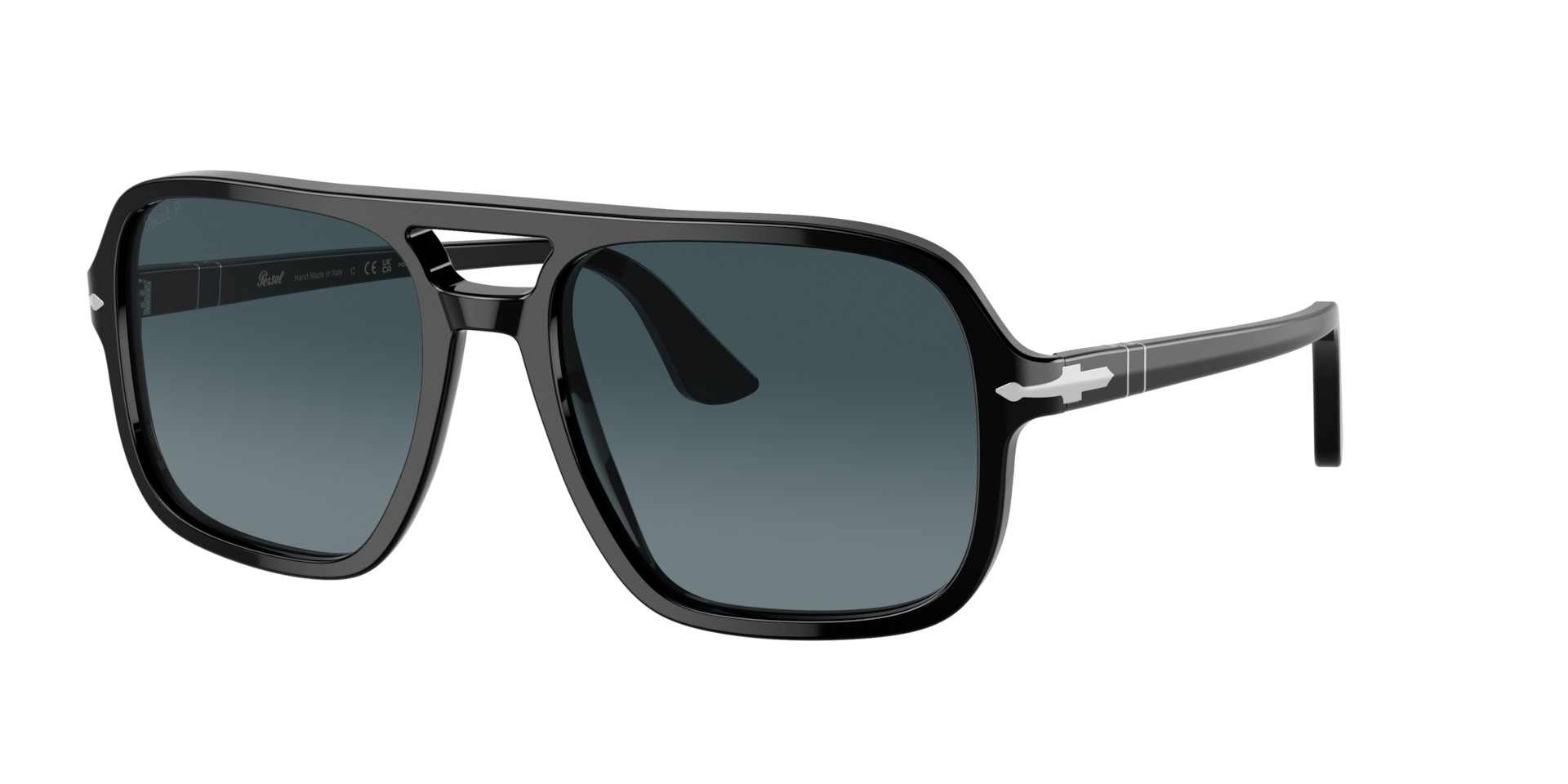 Persol Man Sunglass PO3328S -  Frame color: Black, Lens color: Light Blue Gradient Dark Blue