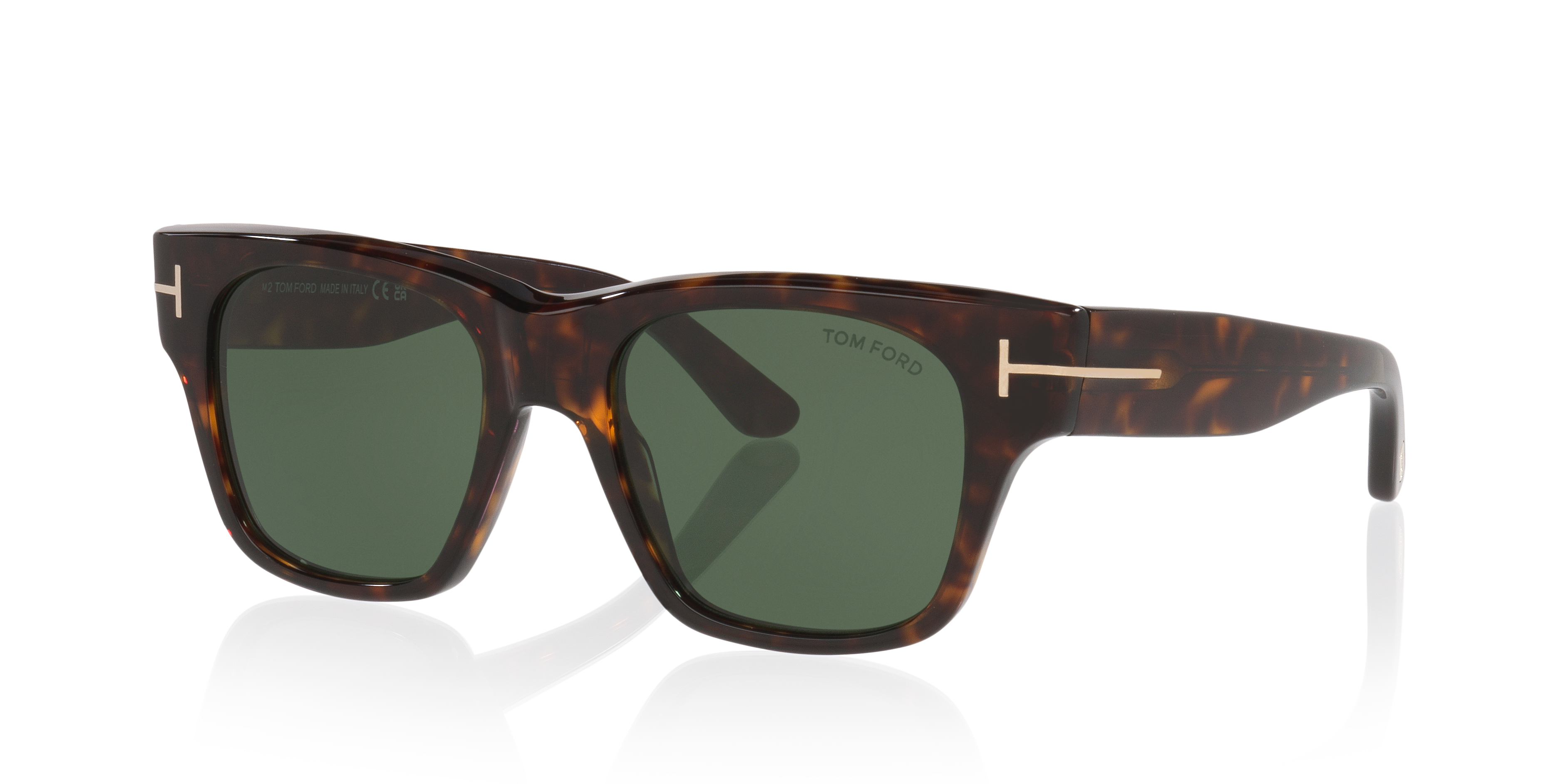 Tom Ford FT1280 XXL (53 - 19) with Green lenses and Tortoise frame