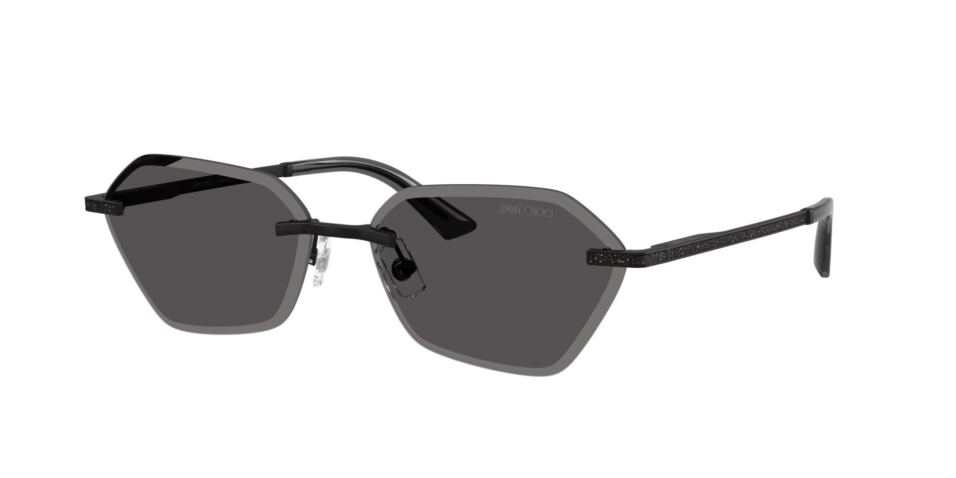 Jimmy Choo Frau Sunglass JC4022J - Rahmenfarbe: Matt Schwarz, Linsenfarbe: Dunkelgrau