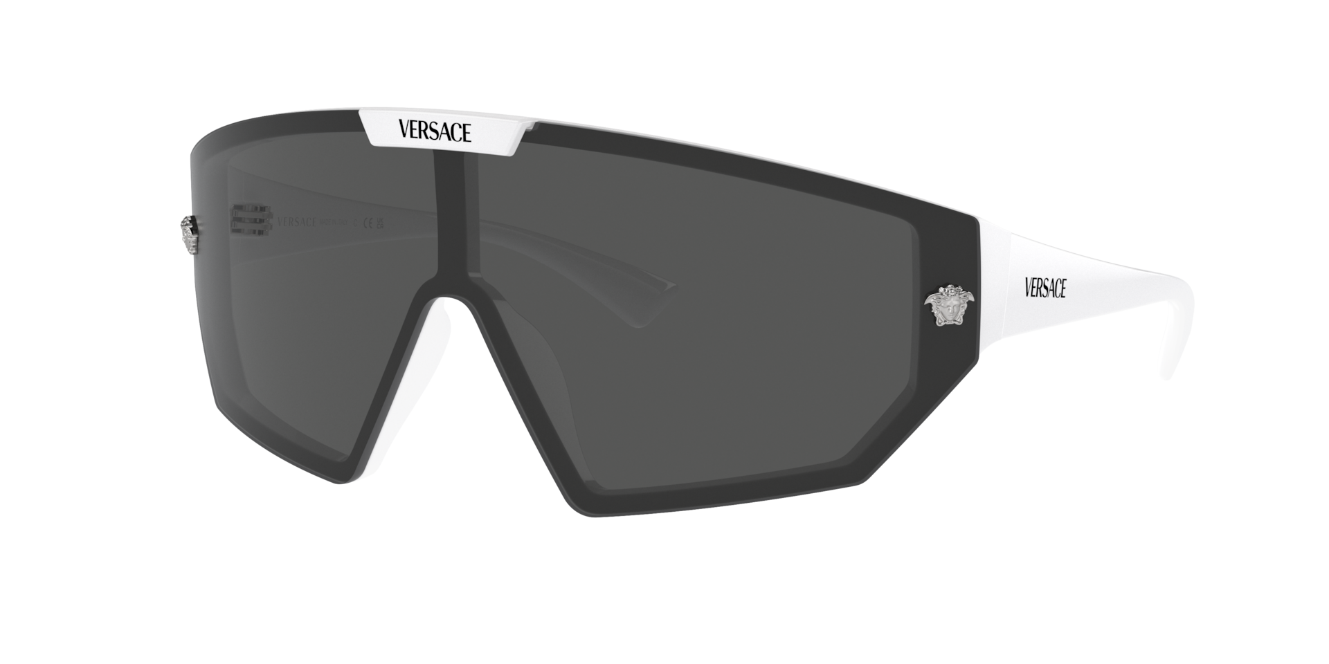 Versace Unisex Sunglass VE4461 - Rahmenfarbe: Weiß, Linsenfarbe: Dark Grey/Mirror Silver