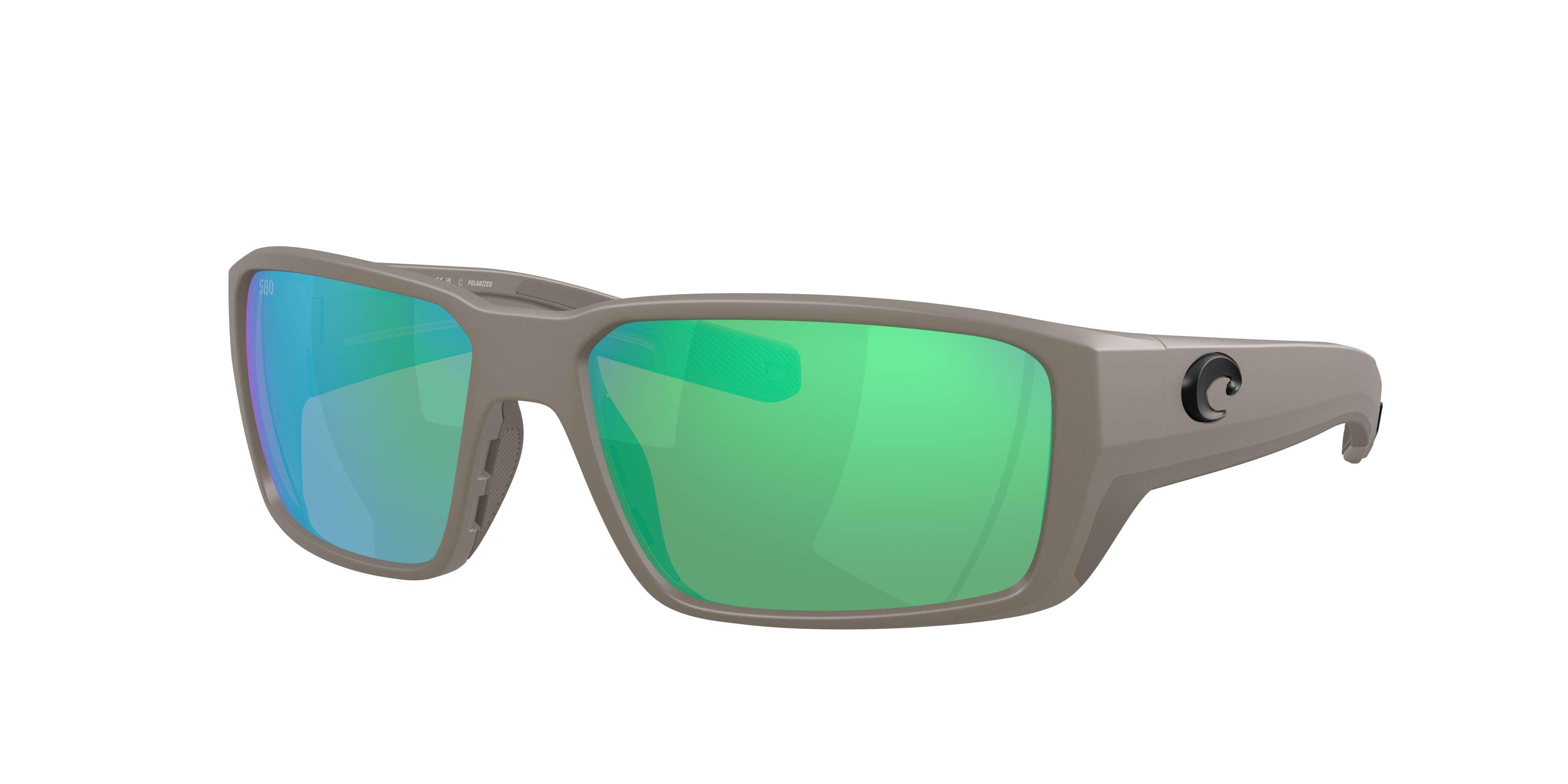 Costa Man Sunglass Fantail PRO -  Frame color: Olive Shale, Lens color: Green Mirror