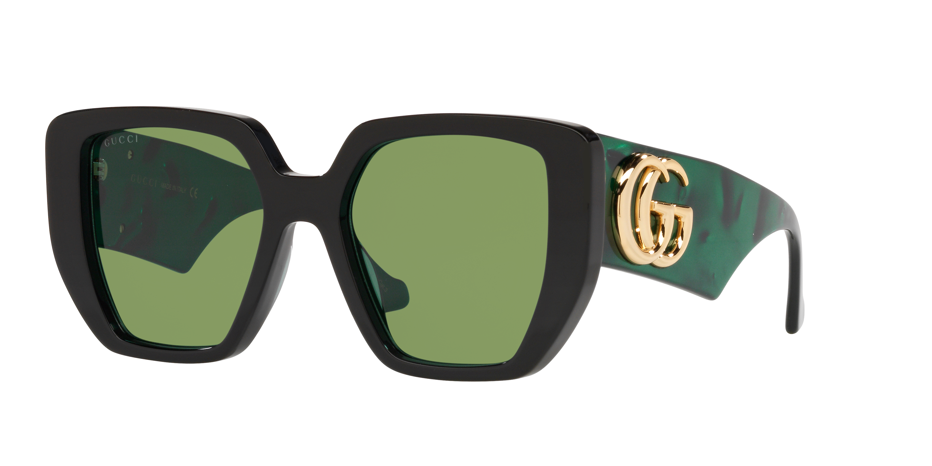 5AB24 GUCCI GG 2424/S 3NR グリーンフレーム サングラス Gucci GG0956S M (54 - 19) with Green lenses and Black frame