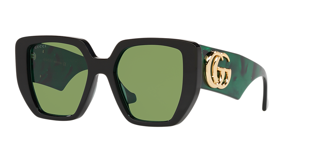 Gucci GG0956S M (54 - 19) with Green lenses and Black frame