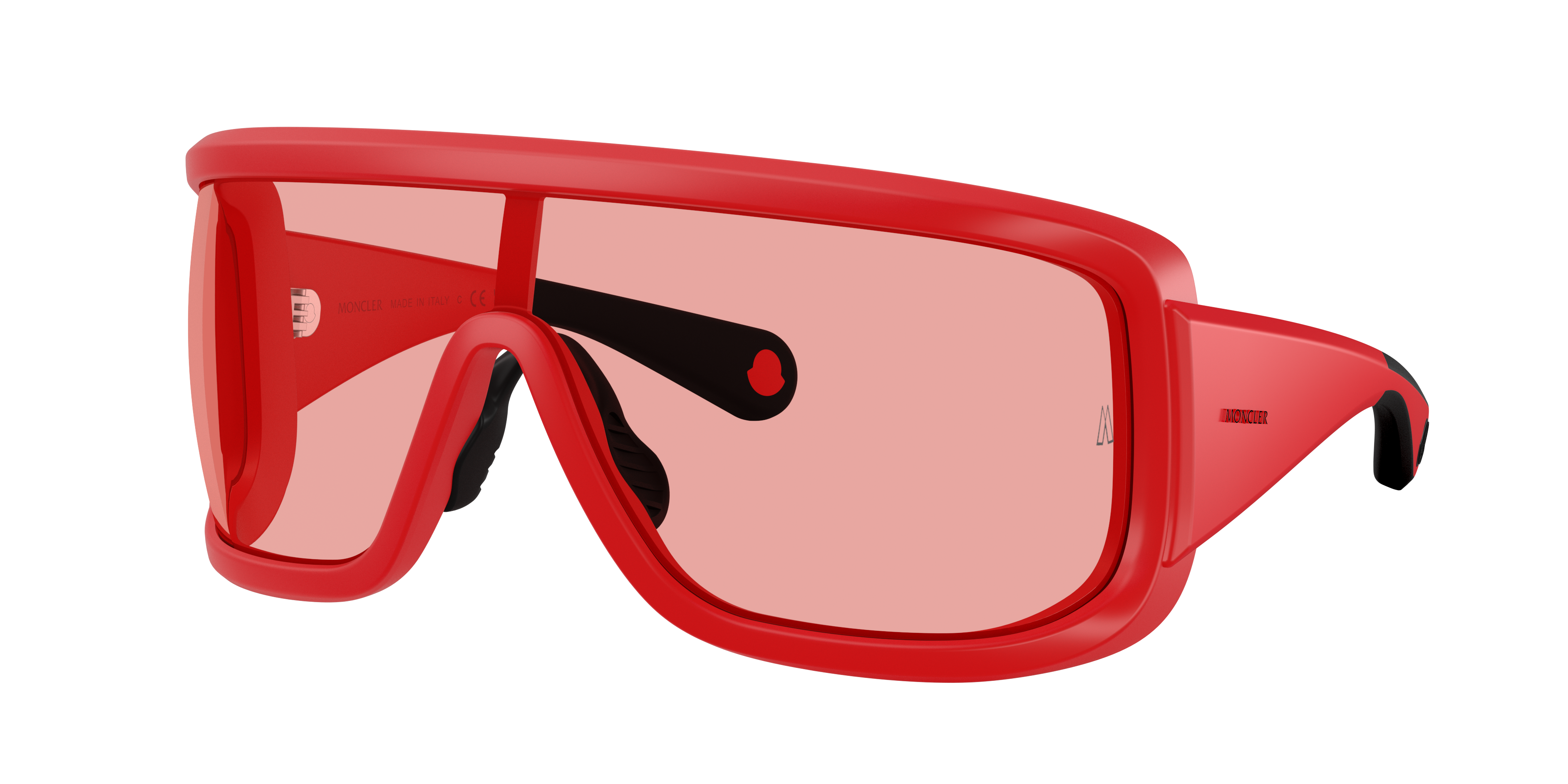 Moncler Unisex Sunglass ME8003 Snowseeker -  Frame color: Matte Red, Lens color: Red