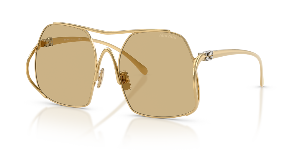 Miu Miu MU A55S XS (57 - 18) with Yellow lenses and Gold frame