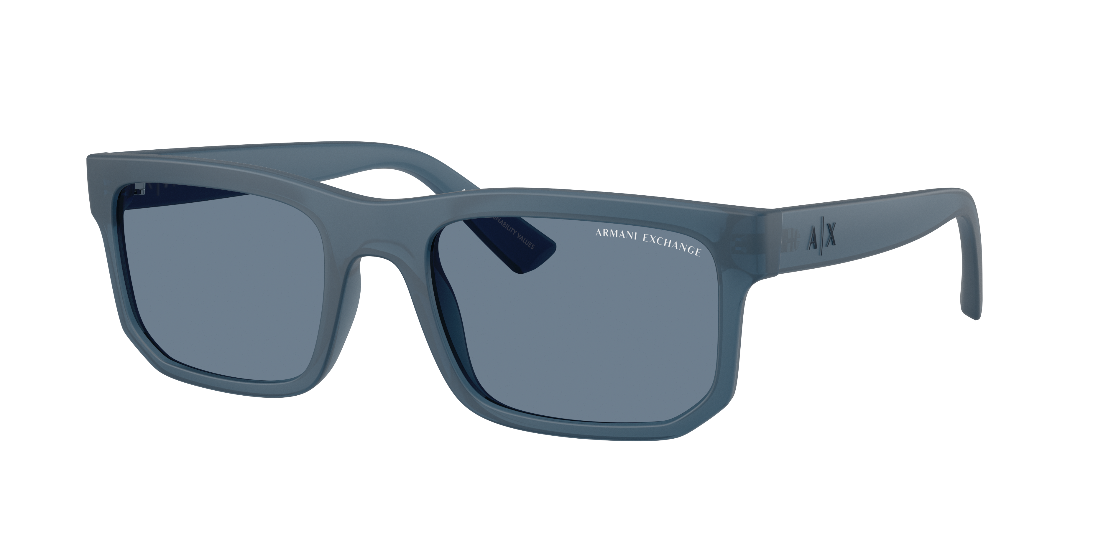 Armani Exchange Man Sunglass AX4165S -  Frame color: Frosted Blue, Lens color: Dark Blue Polarized