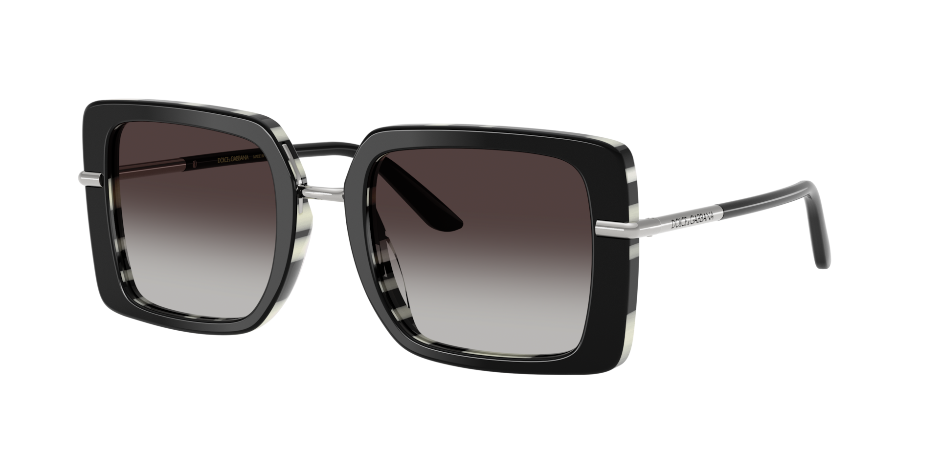 Dolce&Gabbana Frau Sunglass DG4491 - Rahmenfarbe: Top Black On Zebra, Linsenfarbe: Grau Verlaufstönung