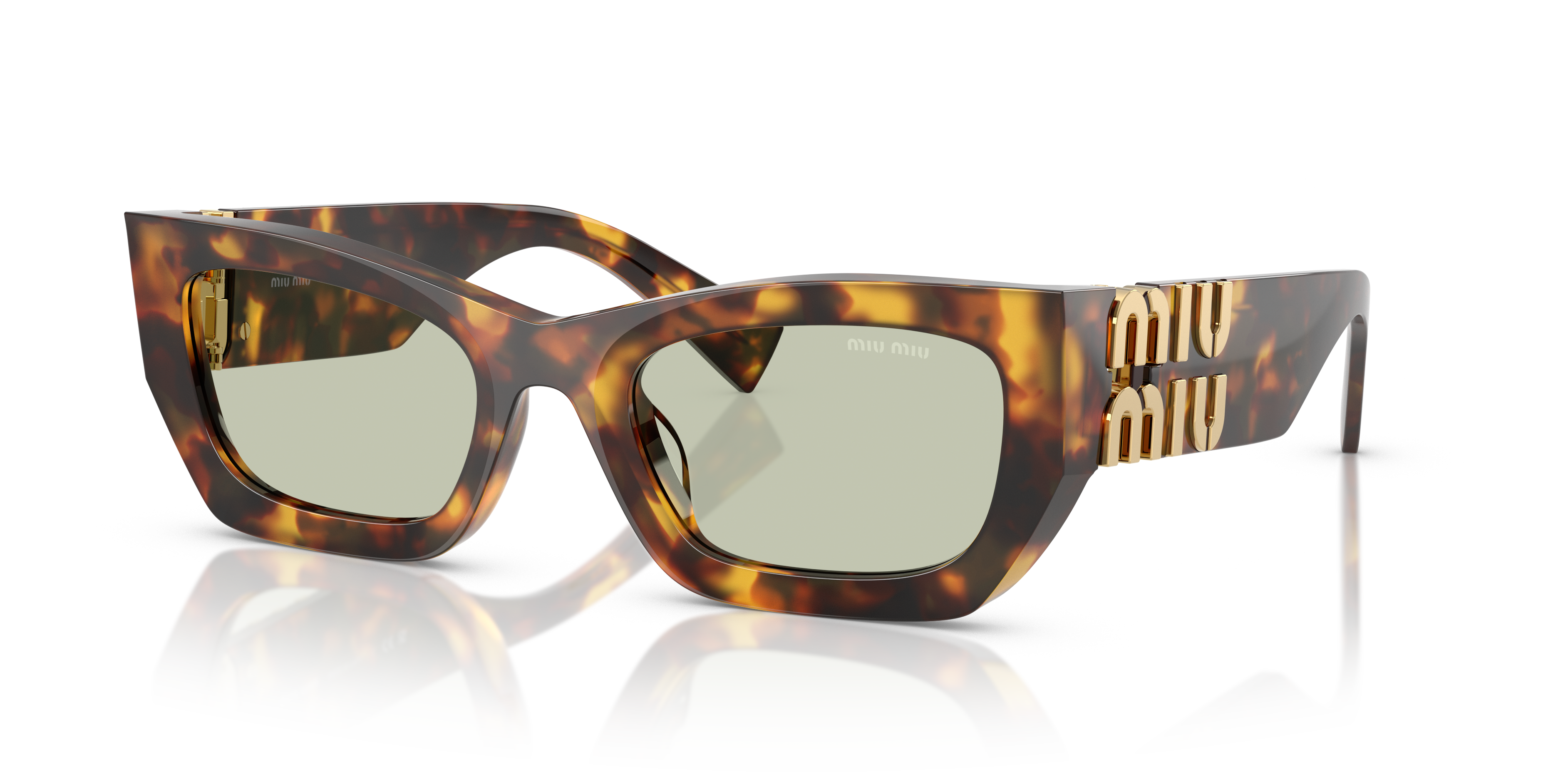 Miu Miu MU 09WS XL (53 - 22) with Green lenses and Tortoise frame