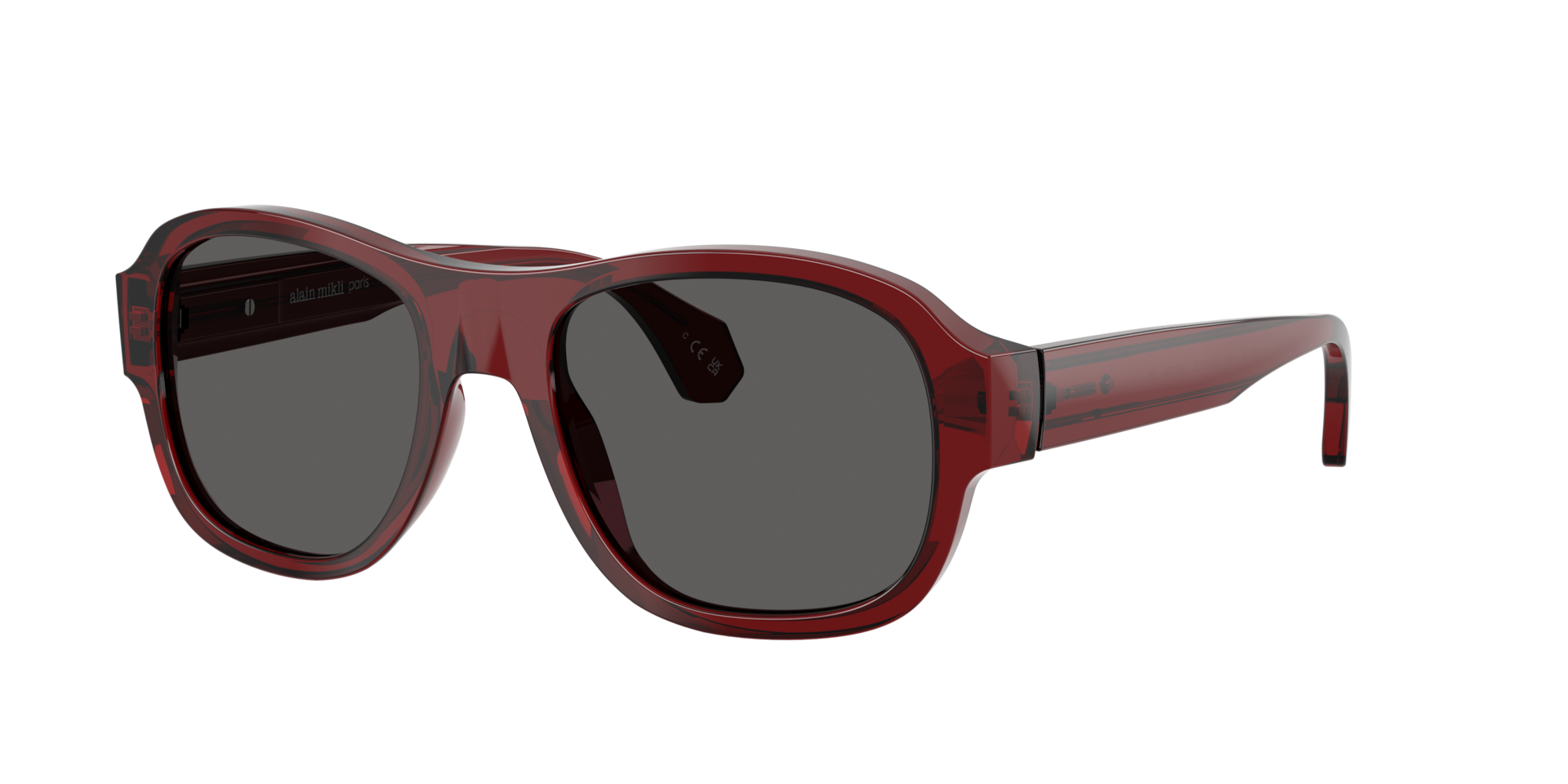Alain Mikli Unisex Sunglass A05519 -  Frame color: Transparent Burgundy, Lens color: Dark Grey