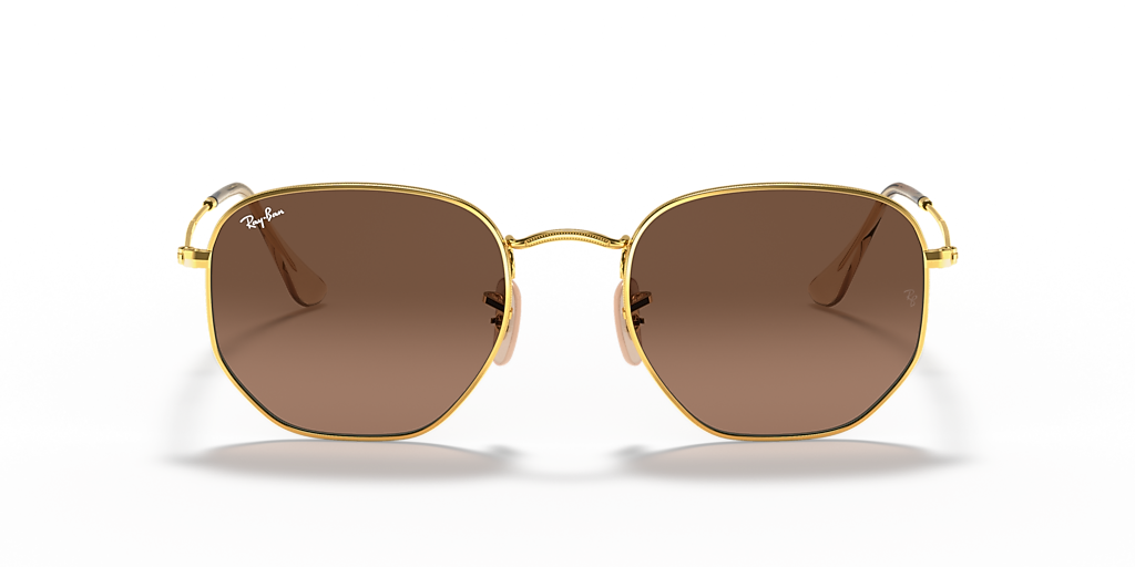 Ray-Ban Hexagonal Flat Lenses M (51 - 21) with Brown lenses and