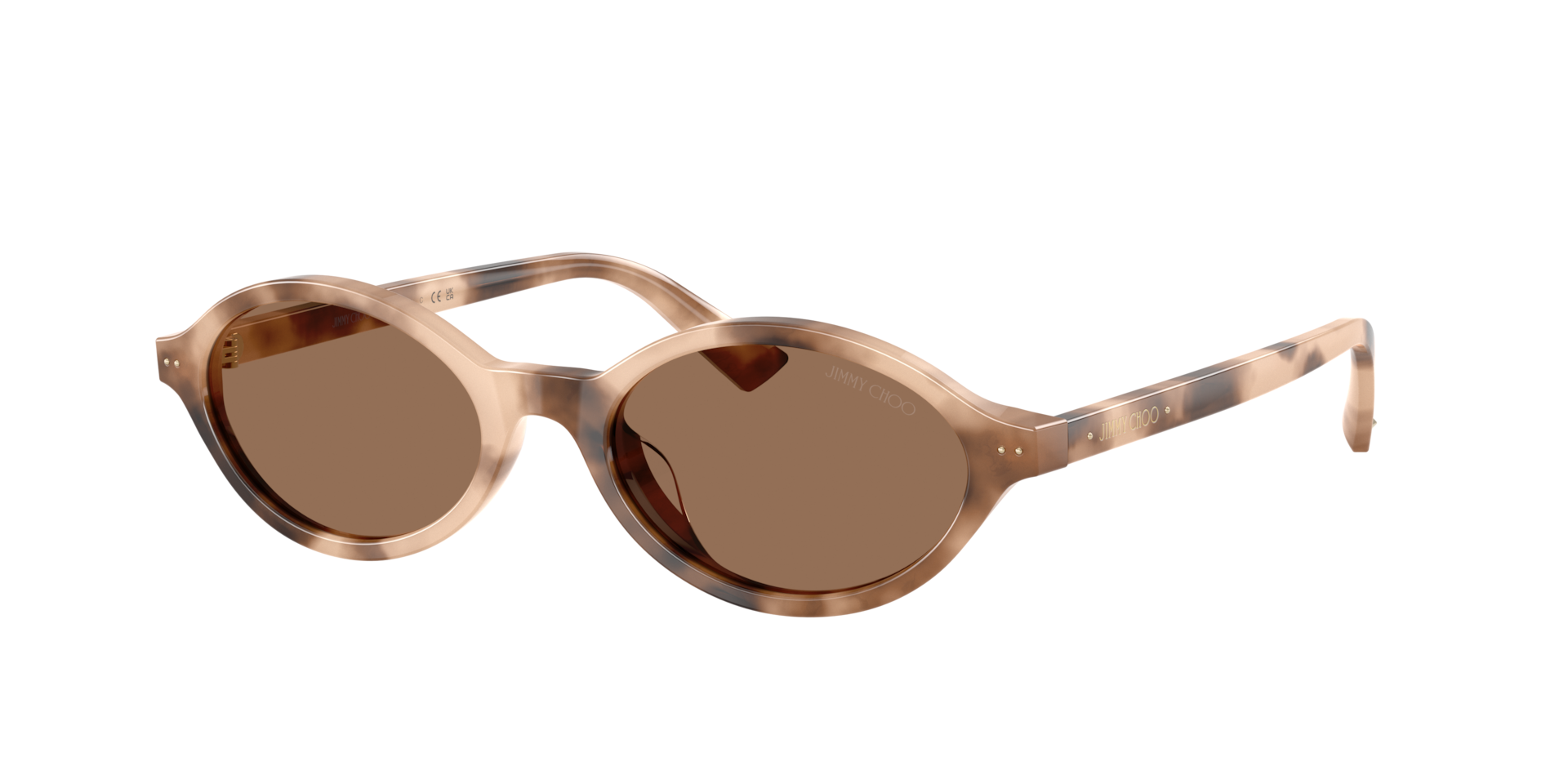 Jimmy Choo Frau Sunglass JC5068U - Rahmenfarbe: Chai Havana, Linsenfarbe: Dunkelbraun