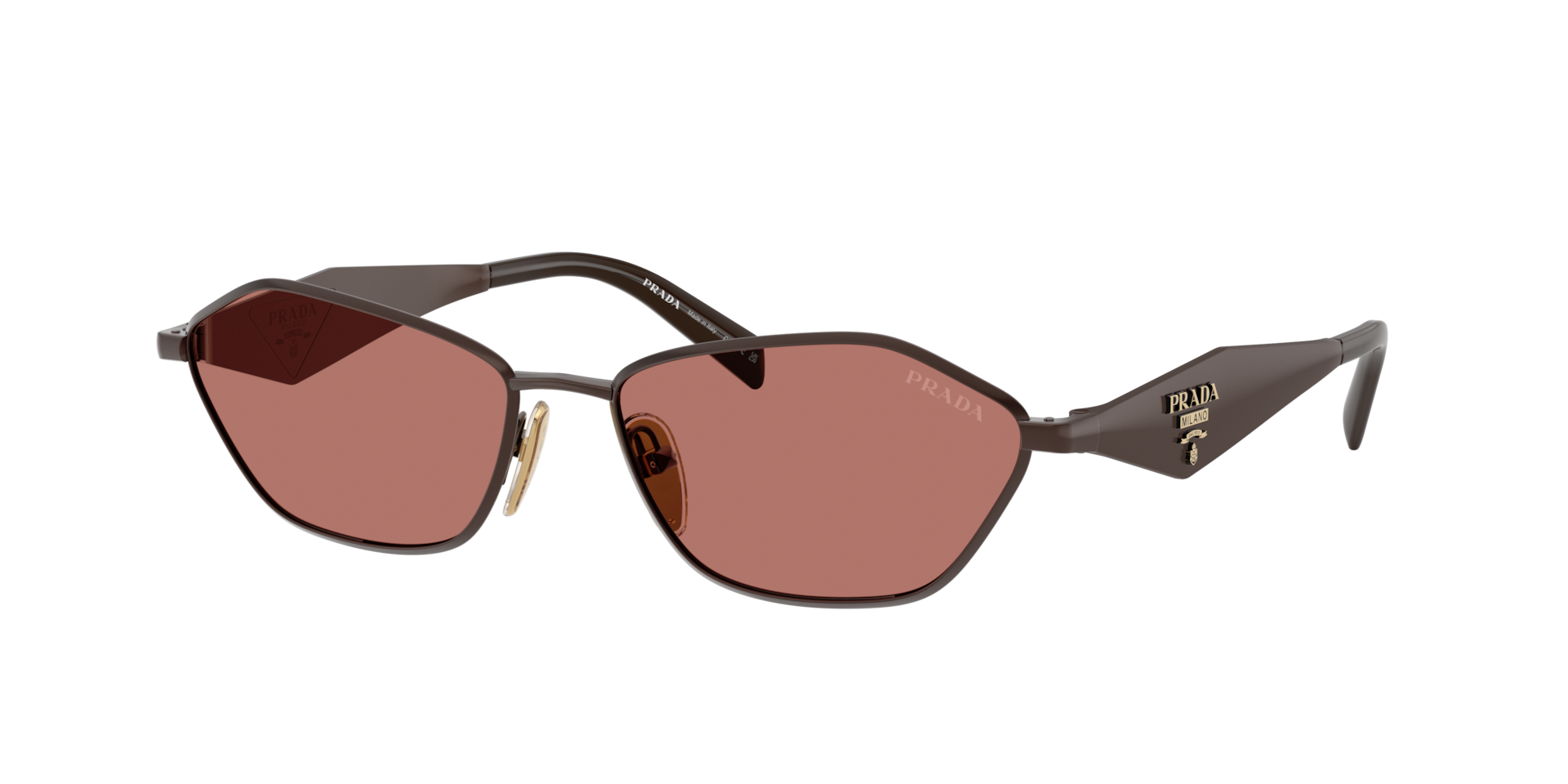 Prada Woman Sunglass PR D50S -  Frame color: Satin Cigar, Lens color: Bordeaux