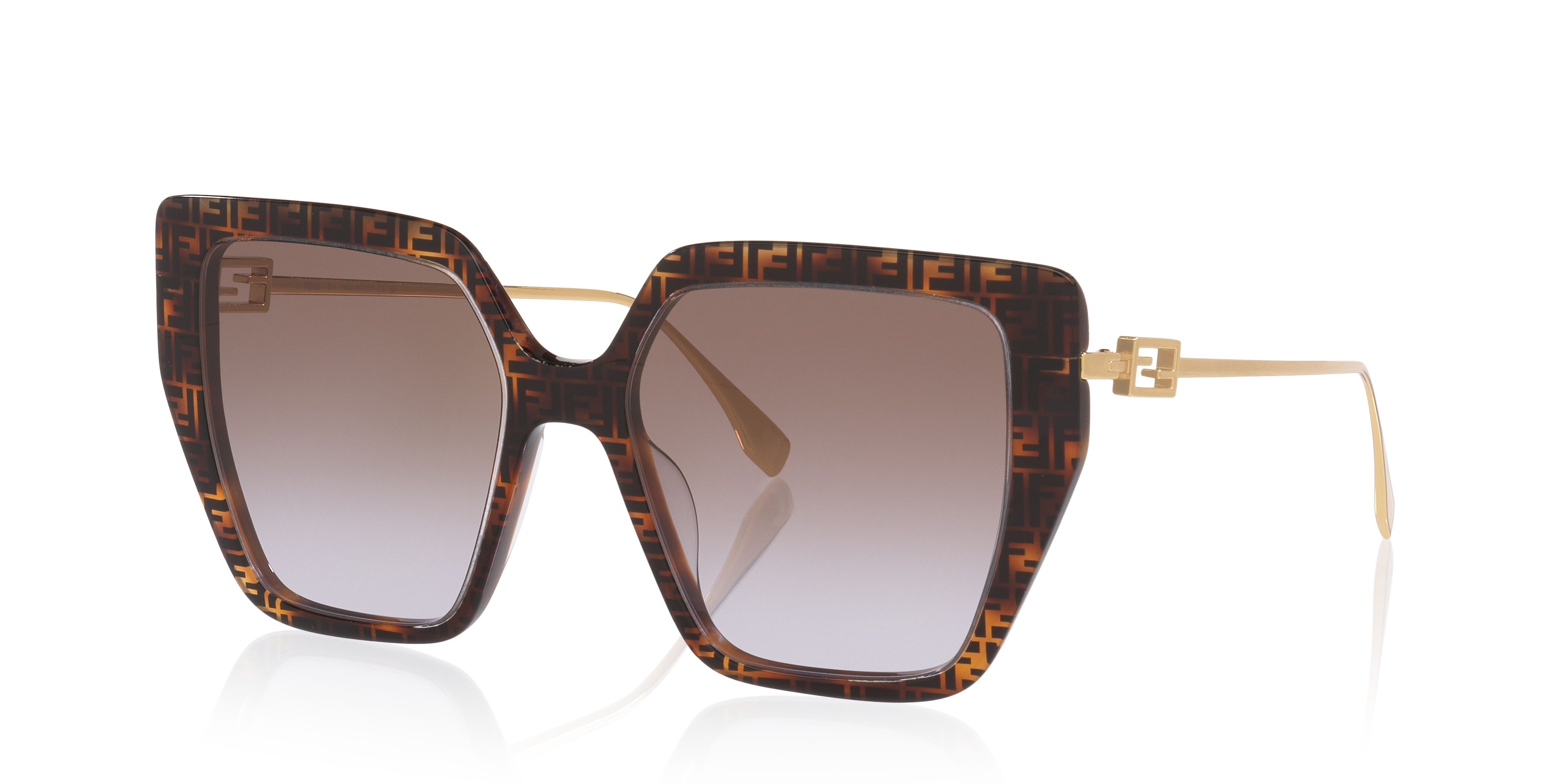 Fendi FE40012U XXS (54 - 18) with Brown lenses and Tortoise frame
