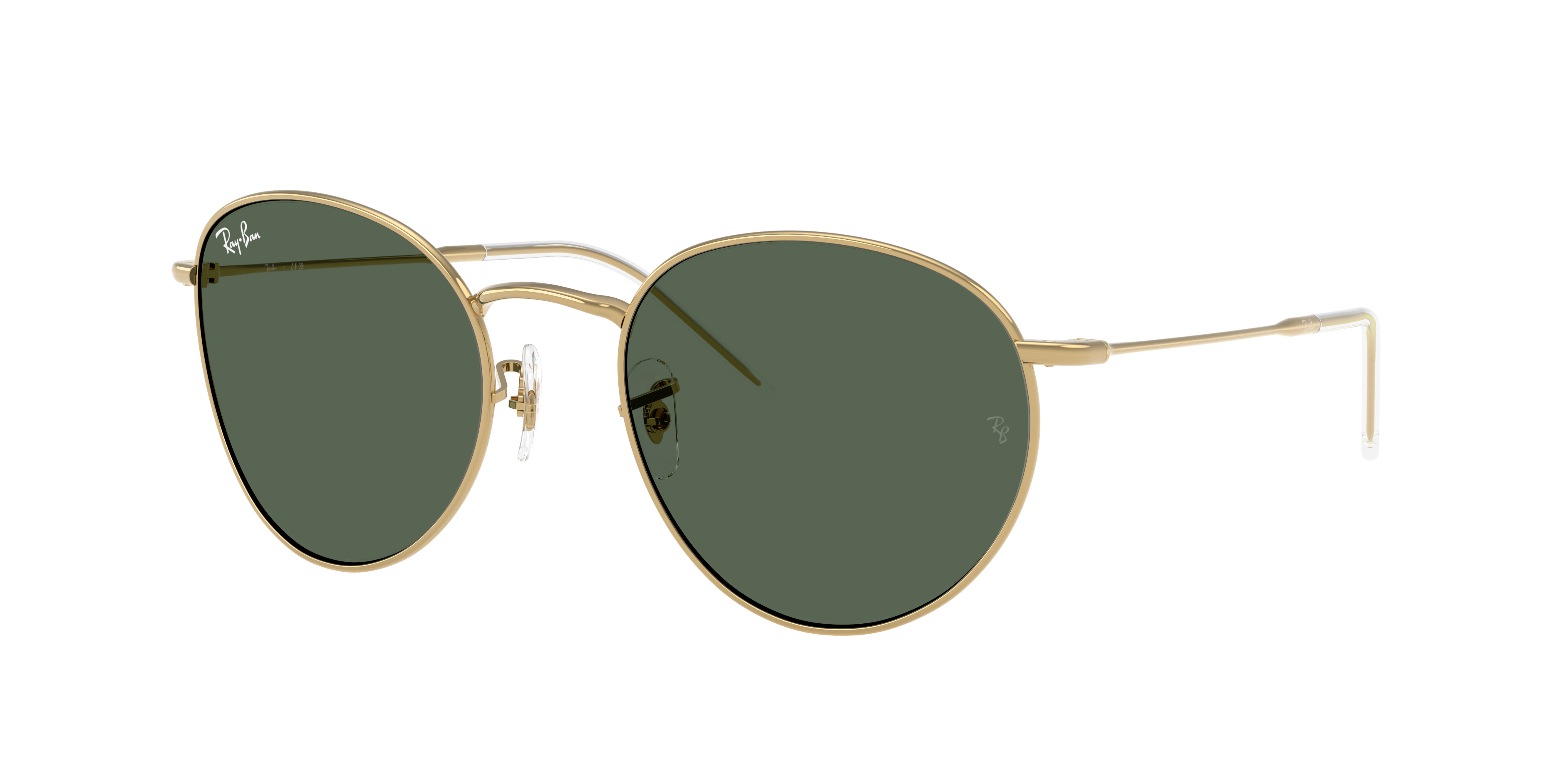 Ray-Ban Round Reverse XL (55 - 21) with Green lenses and Gold