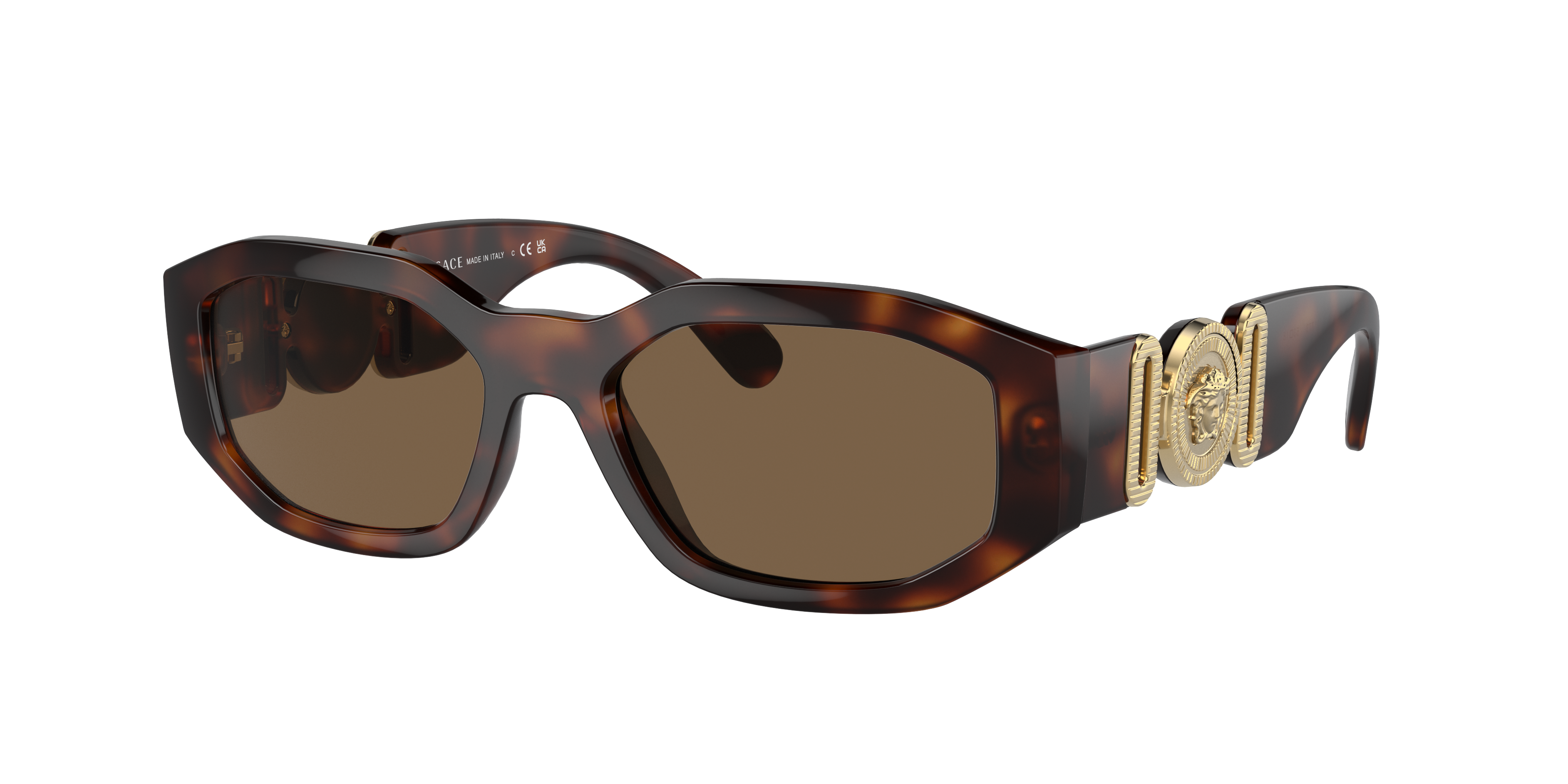 Versace Unisex Dunkelbraun Sunglass Biggie - Rahmenfarbe: Havana, Linsenfarbe: