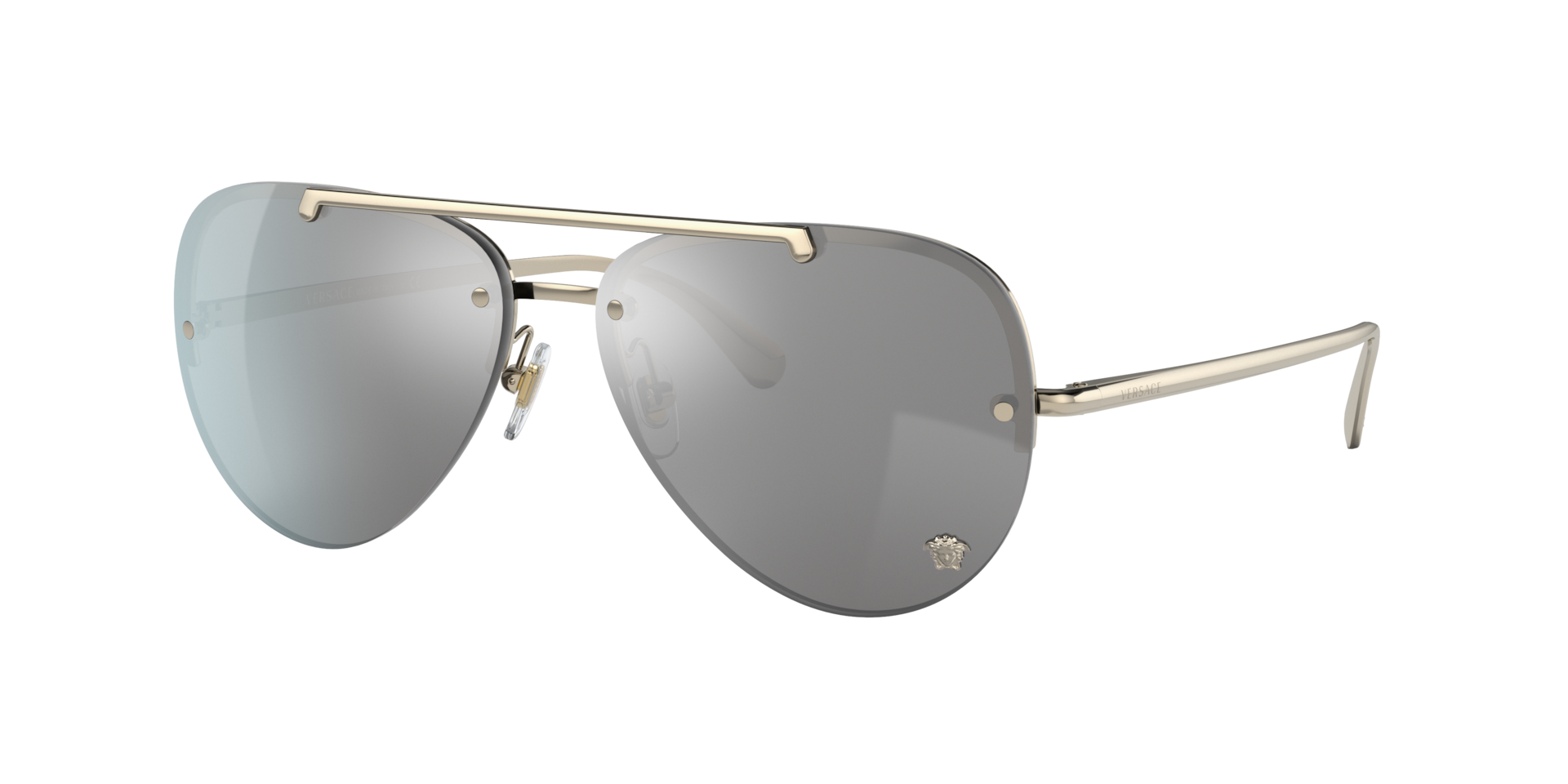 Versace Frau Sunglass VE2231 - Rahmenfarbe: Hellgold, Linsenfarbe: Hellgrau verspiegelt Silber