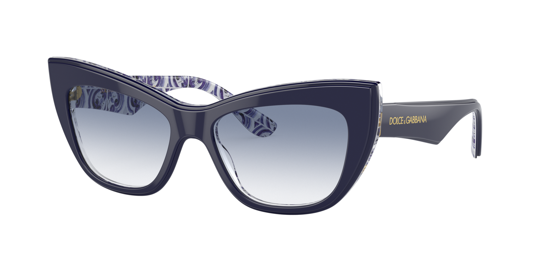 Dolce&Gabbana Frau Sunglass DG4417 - Rahmenfarbe: Blue On Blue Maiolica, Linsenfarbe: Transparent Verlaufstönung Hellblau