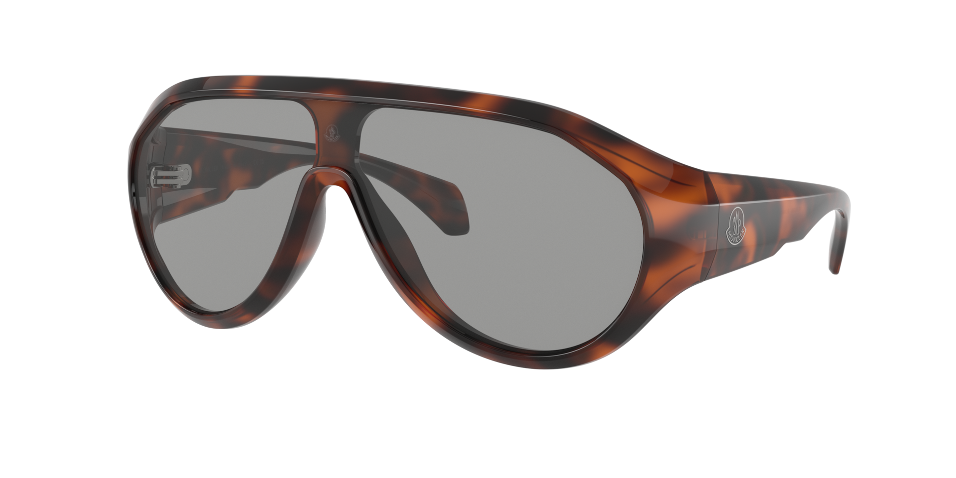 Moncler Unisex Sunglass ME8009U BOMBOLLE -  Frame color: Shiny Havana, Lens color: Light Grey Solid