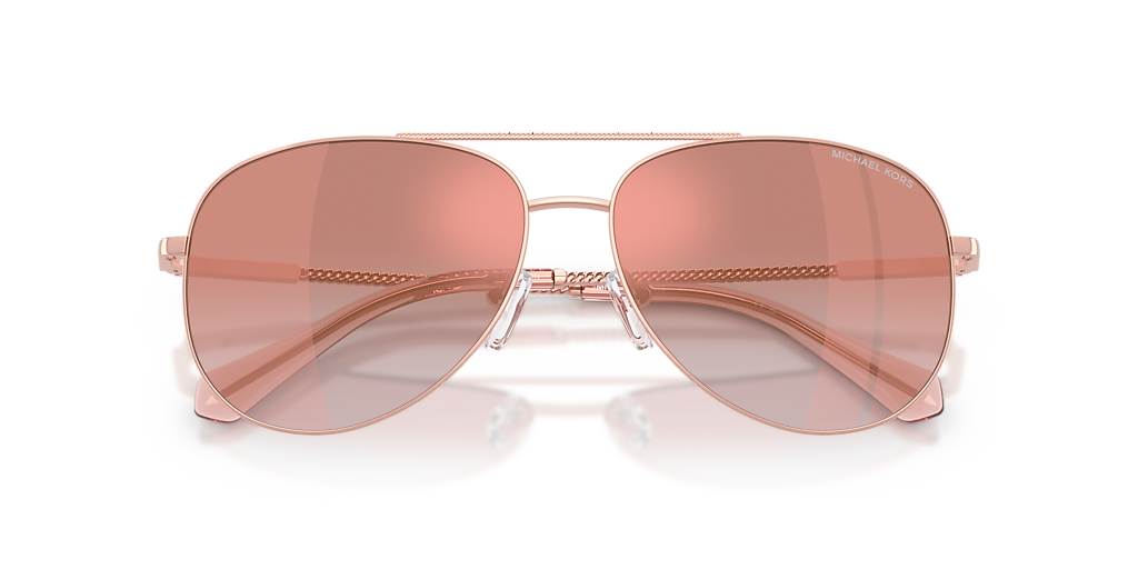 Michael Kors Rose Gold Aviator Sunglasses with Pink-Bronze Lenses Michael Kors San Diego Aviator Sunglasses Rose Gold Frame  main image 4