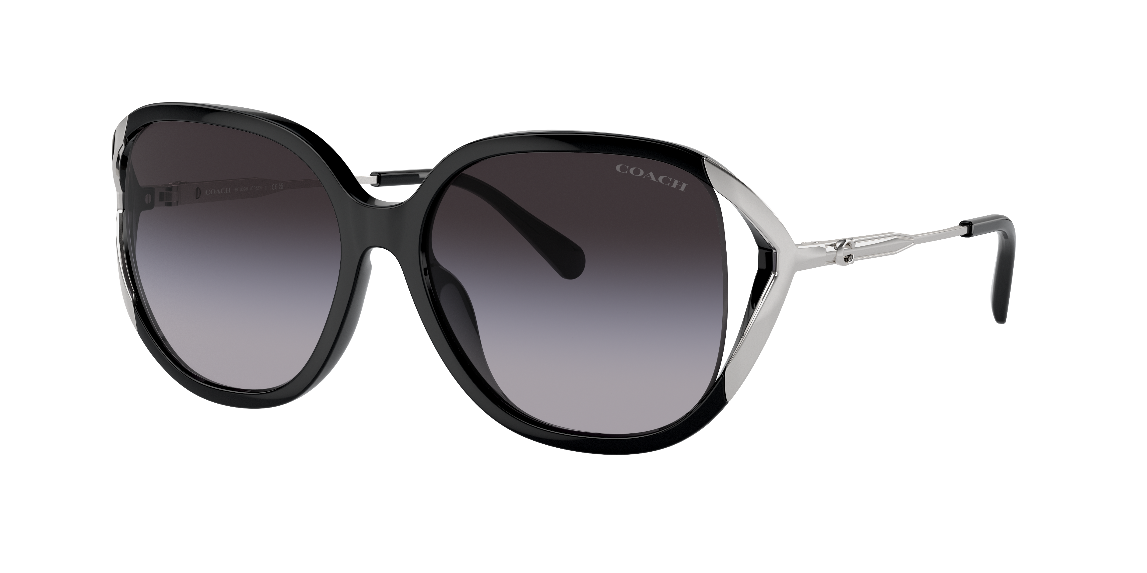 Coach Woman Sunglass CR620 -  Frame color: Black, Lens color: Grey Gradient
