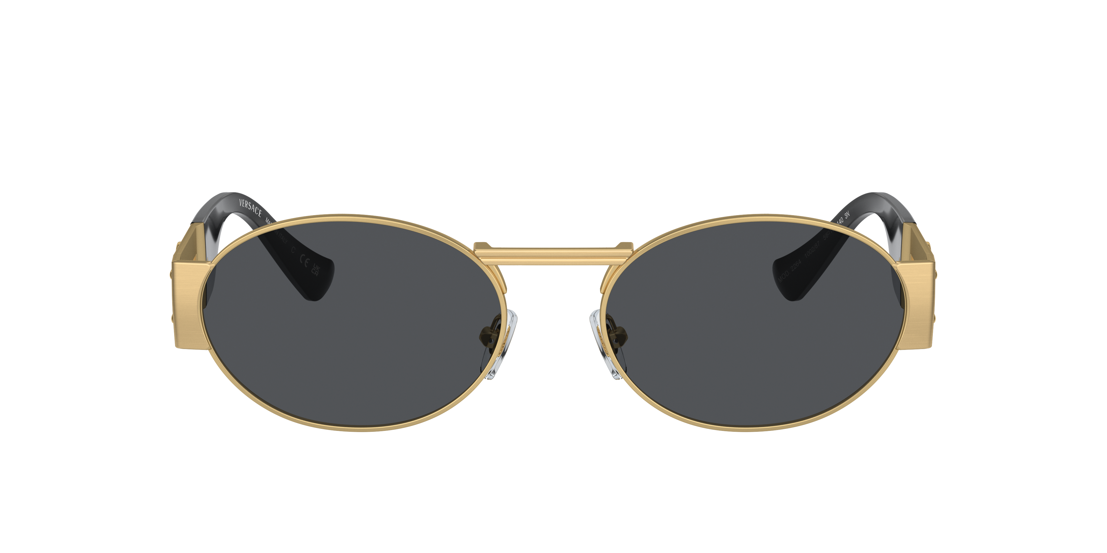 Versace VE2264 L (56 - 18) com Lentes Cinza e Armação Ouro