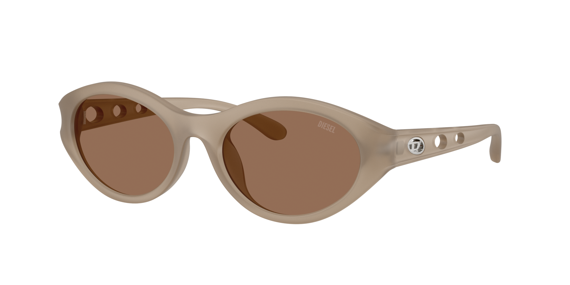 Diesel Woman Sunglass DL3005U -  Frame color: Opalescent Transparent Grey, Lens color: Dark Brown
