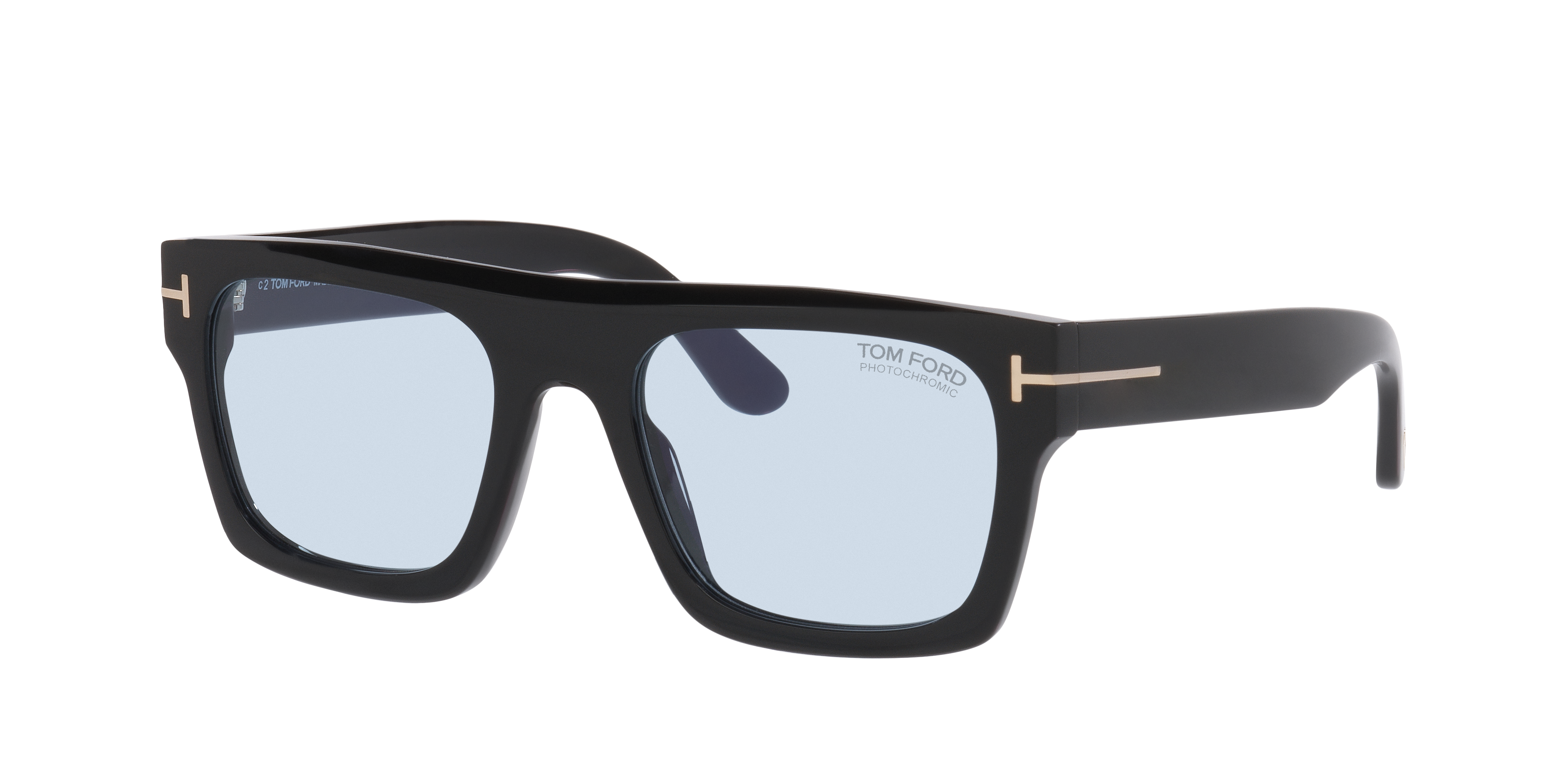 Tom Ford Man Sunglass Cyrus-02 -  Frame color: Black Shiny, Lens color: Blue