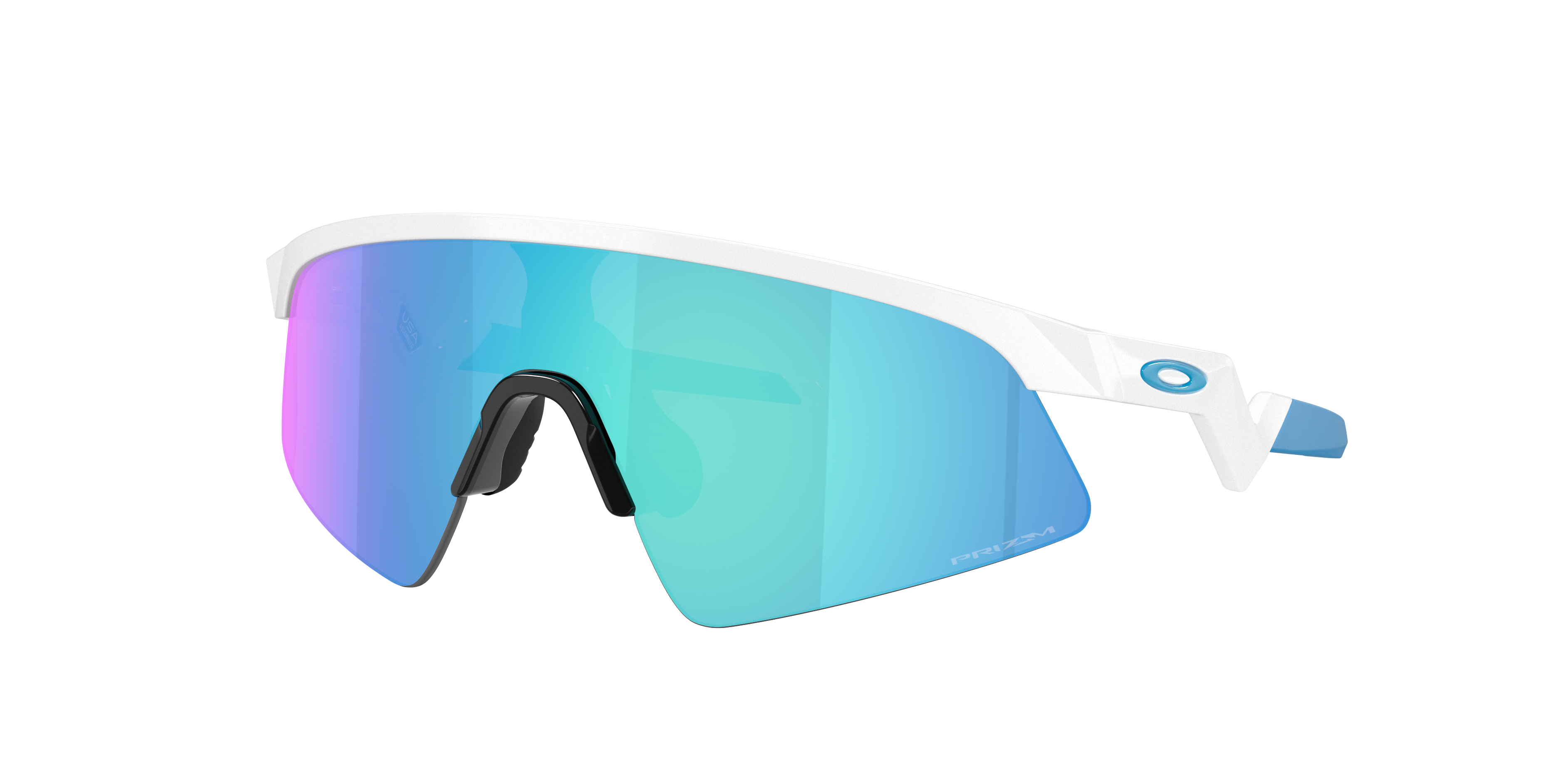 Oakley Unisex Sunglass Resistor Sweep (Youth Fit) -  Frame color: Polished White, Lens color: Prizm Sapphire