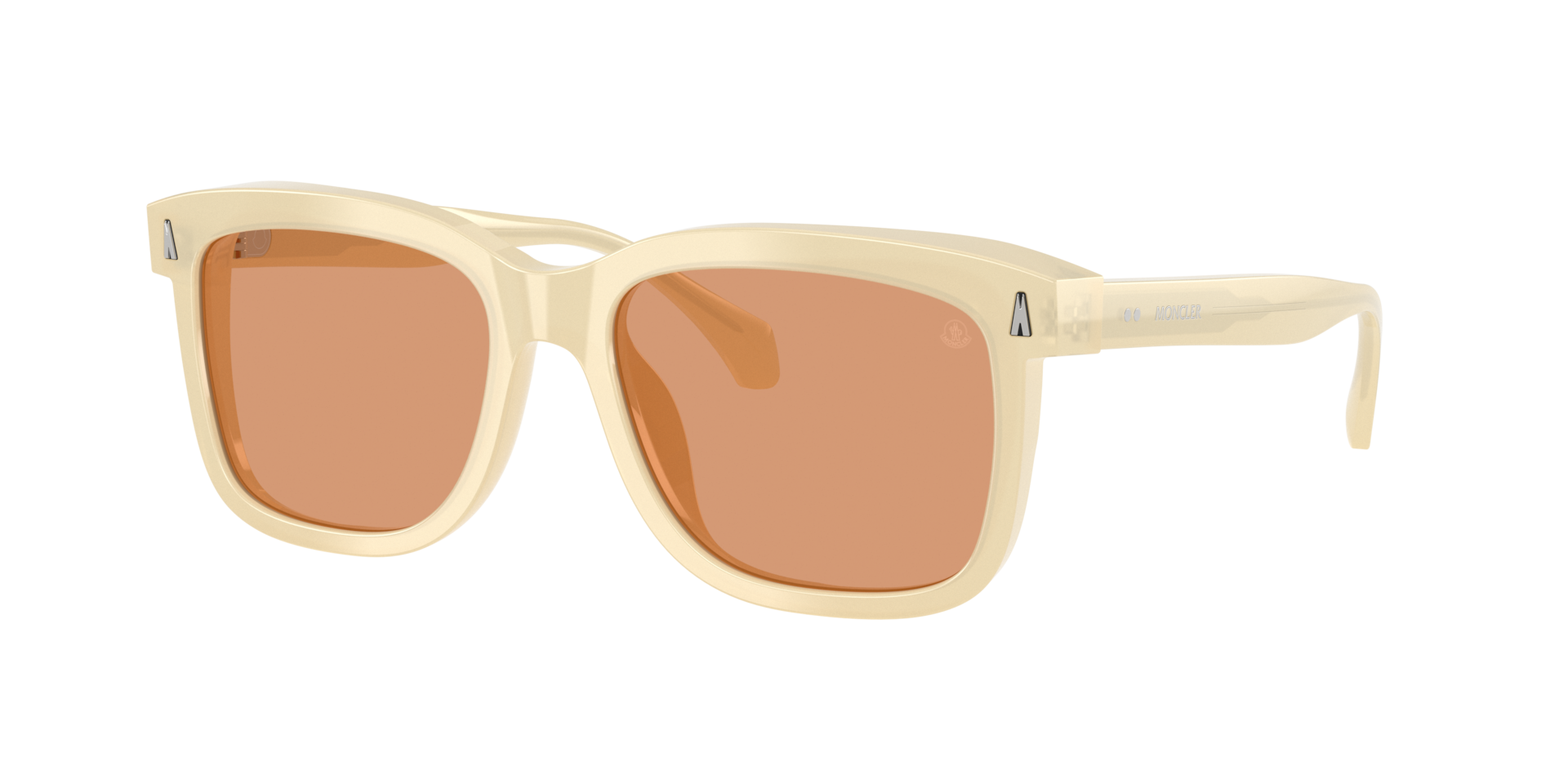 Moncler Unisex White/Brown Me6018 Valaire 3035/7 Sunglasses Acetate Pillow Normal - Image 2