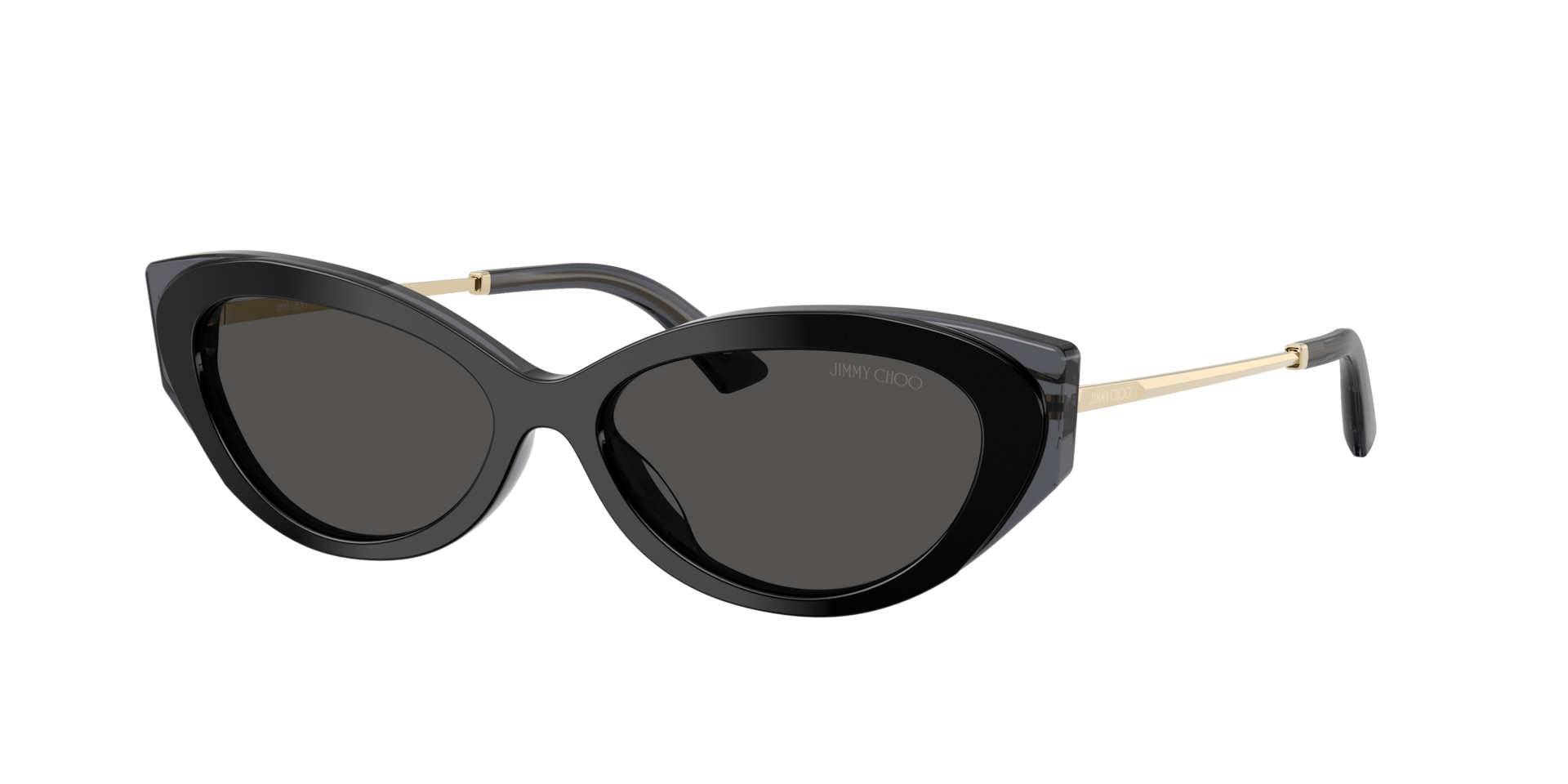Jimmy Choo Frau Sunglass JC5065U - Rahmenfarbe: Schwarz/Grau Transparent, Linsenfarbe: Dunkelgrau