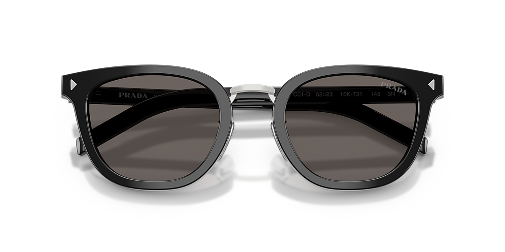 Prada PR C01SD L (52 - 23) with Grey lenses and Black frame