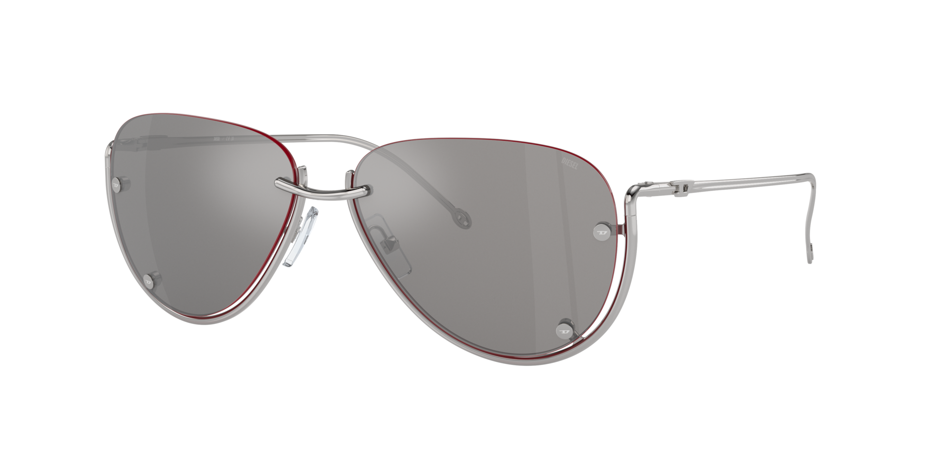 Diesel Unisex Sunglass DL1003 - Rahmenfarbe: Silber glänzend, Linsenfarbe: Grau verspiegelt