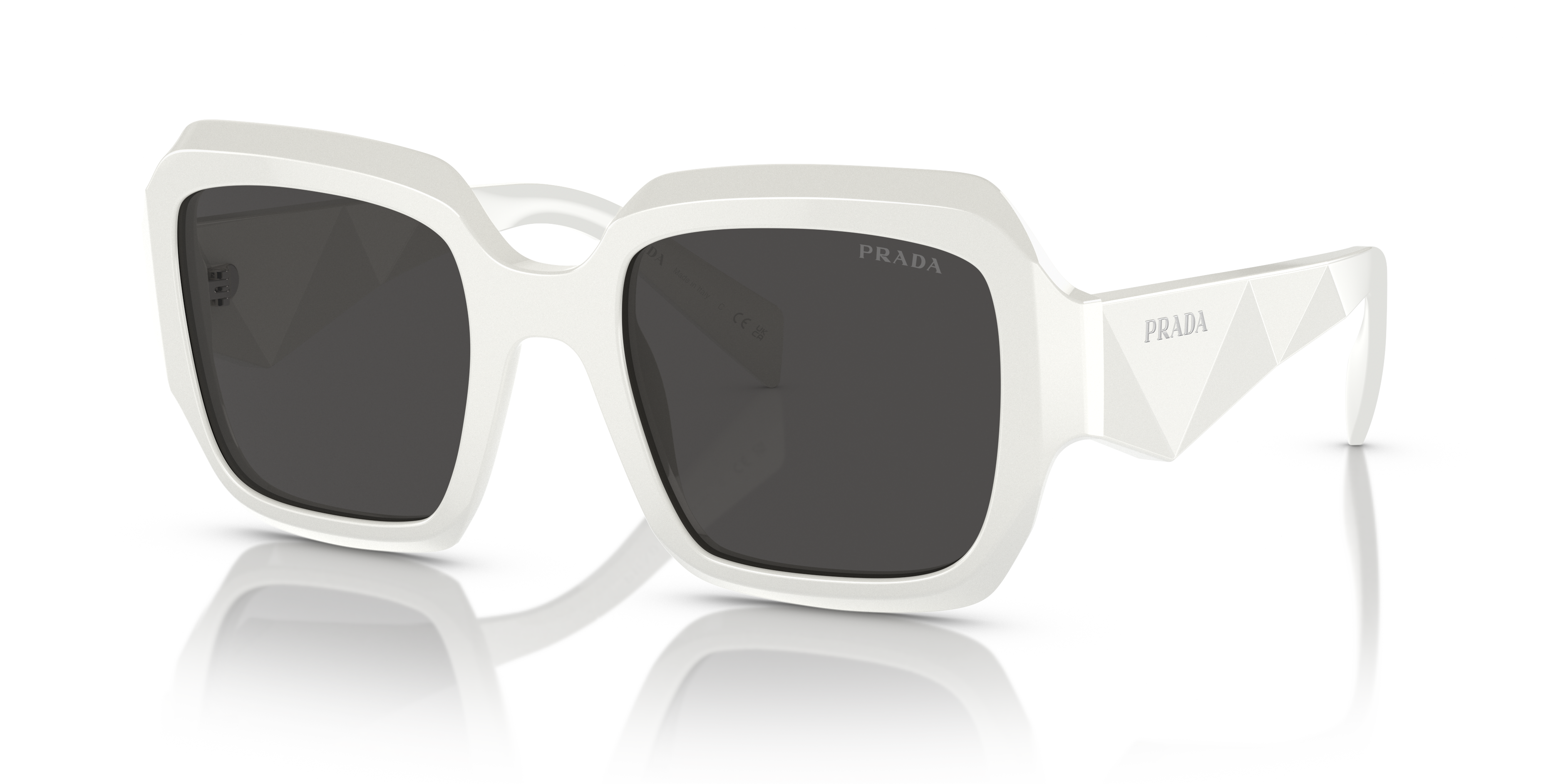 Prada PR 28ZS M (53 - 22) with Grey lenses and White frame