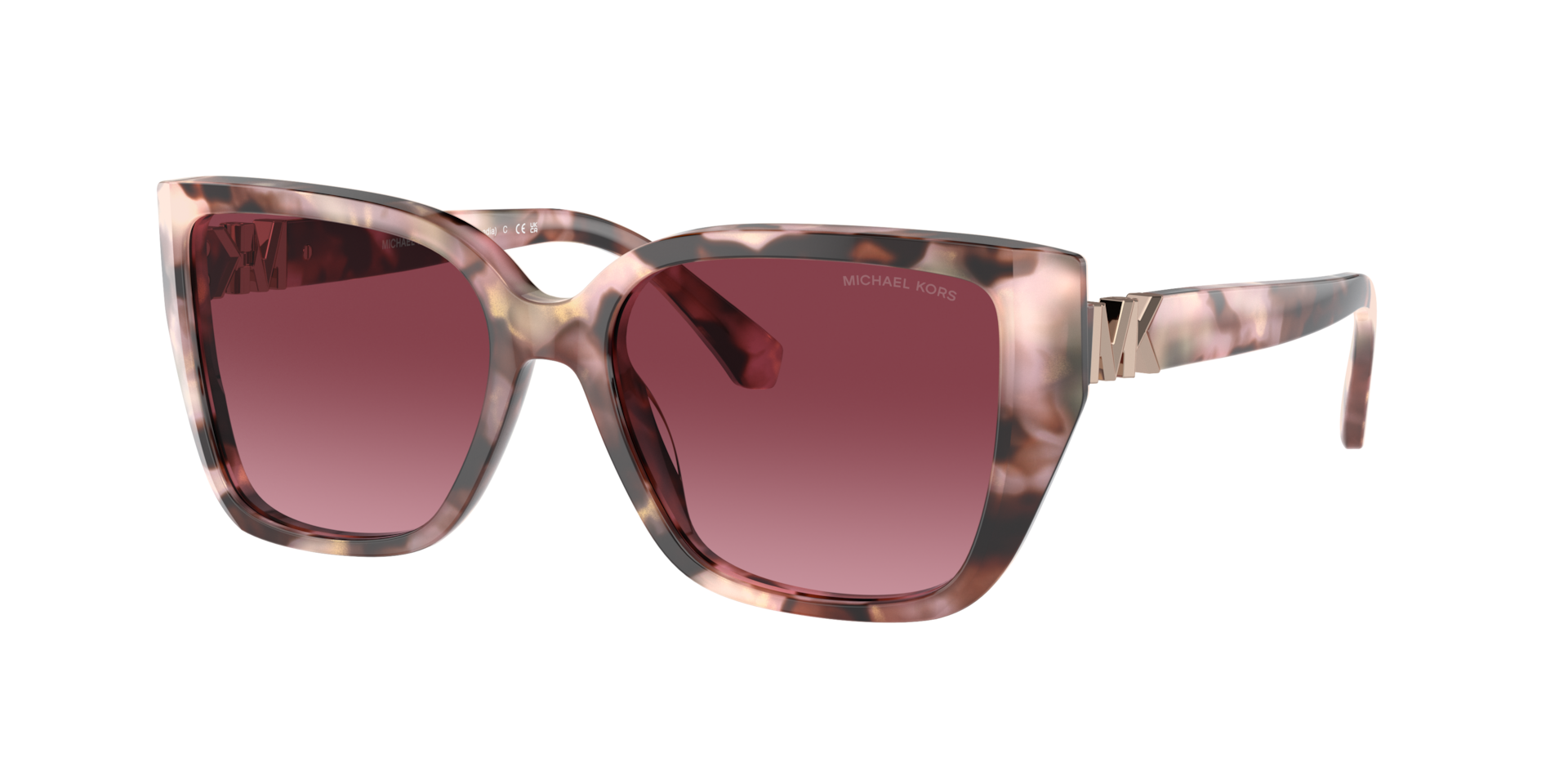 Michael Kors Femme Sunglass Acadia - Couleur du Monture: Écaille de tortue rose perlée, Couleur de Lentille: Dégradé Lie de vin