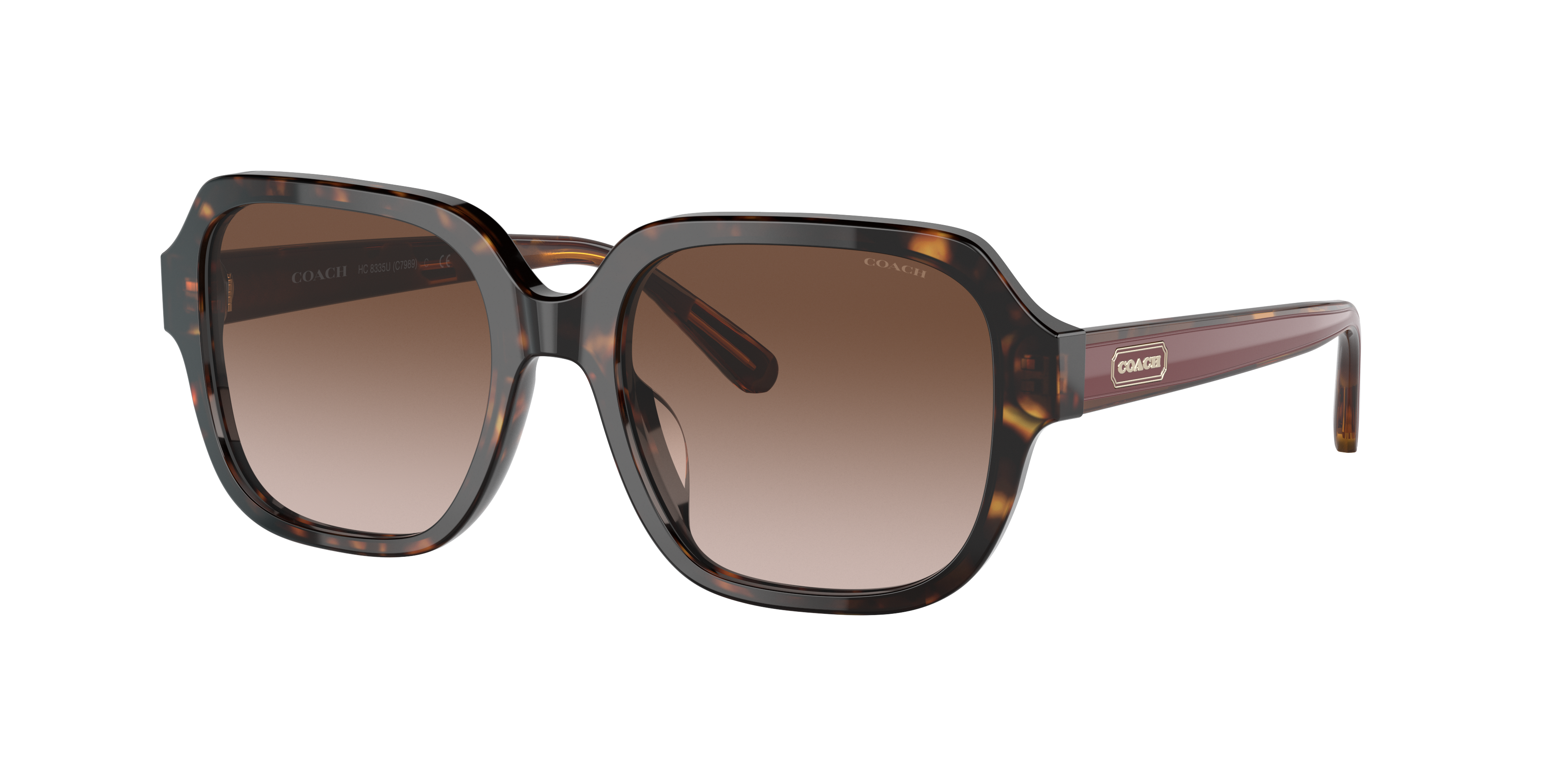 Coach Woman Sunglass C7989 -  Frame color: Dark Tortoise, Lens color: Brown Gradient