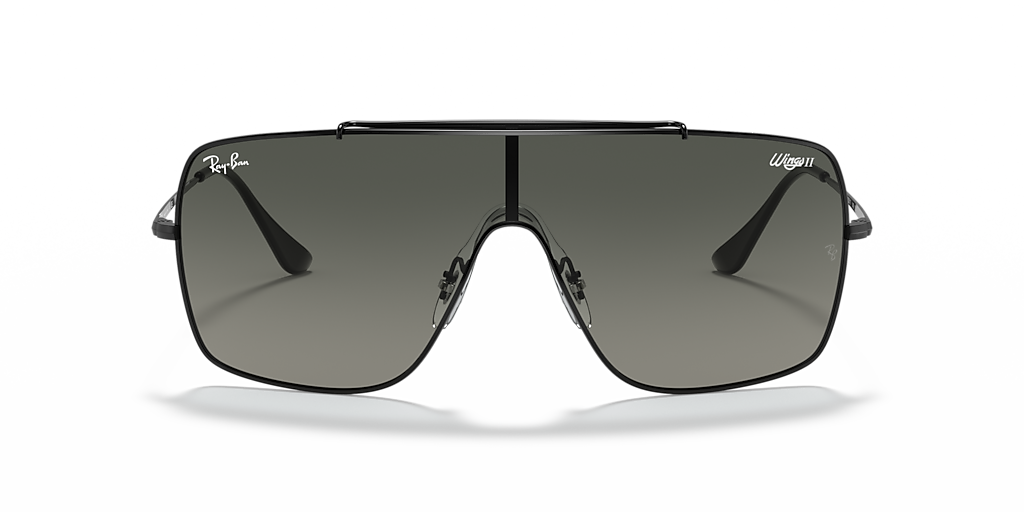 Ray-Ban Wings II XXL (0 - 135) with Grey lenses and Black frame