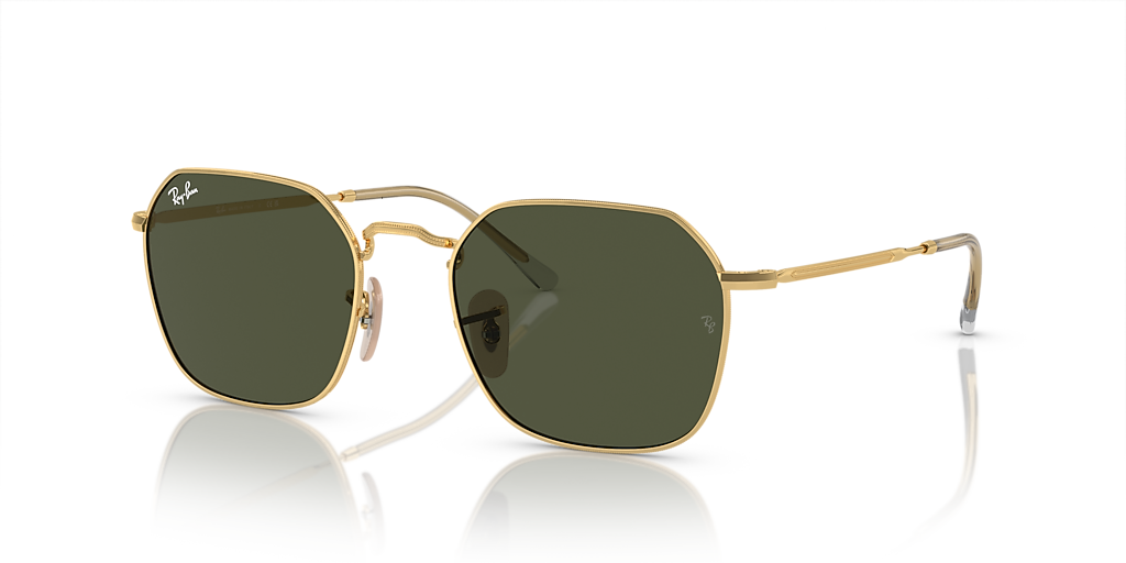 Ray-Ban Gold Frame Sunglasses with Dark Green Lenses Ray-Ban Unisex Sunglasses Black On Gold Frame, Green Lenses  main image 3