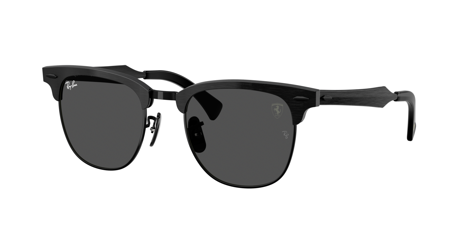 Ray-Ban Unisex Sunglass RB3807M Scuderia Ferrari Collection -  Frame color: Brushed Black On Black, Lens color: Dark Grey