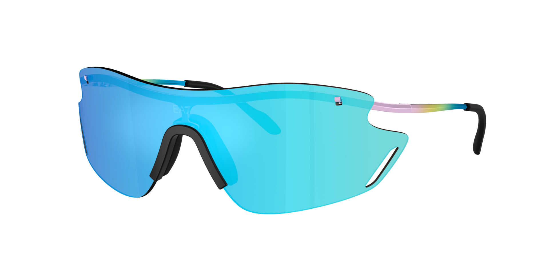 EA7 Homme Sunglass Q72001 - Couleur du Monture Lilas brillant Couleur de Lentille Vert clair effet miroir Bleu 208 €