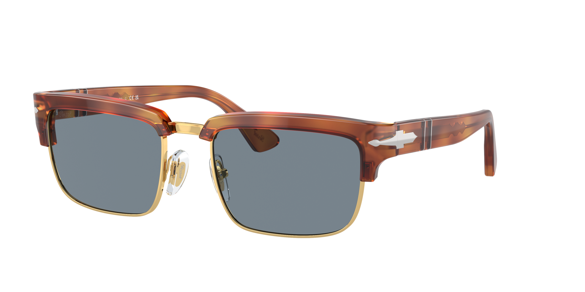Persol Unisex Sunglass PO3354S -  Frame color: Terra Di Siena, Lens color: Light Blue
