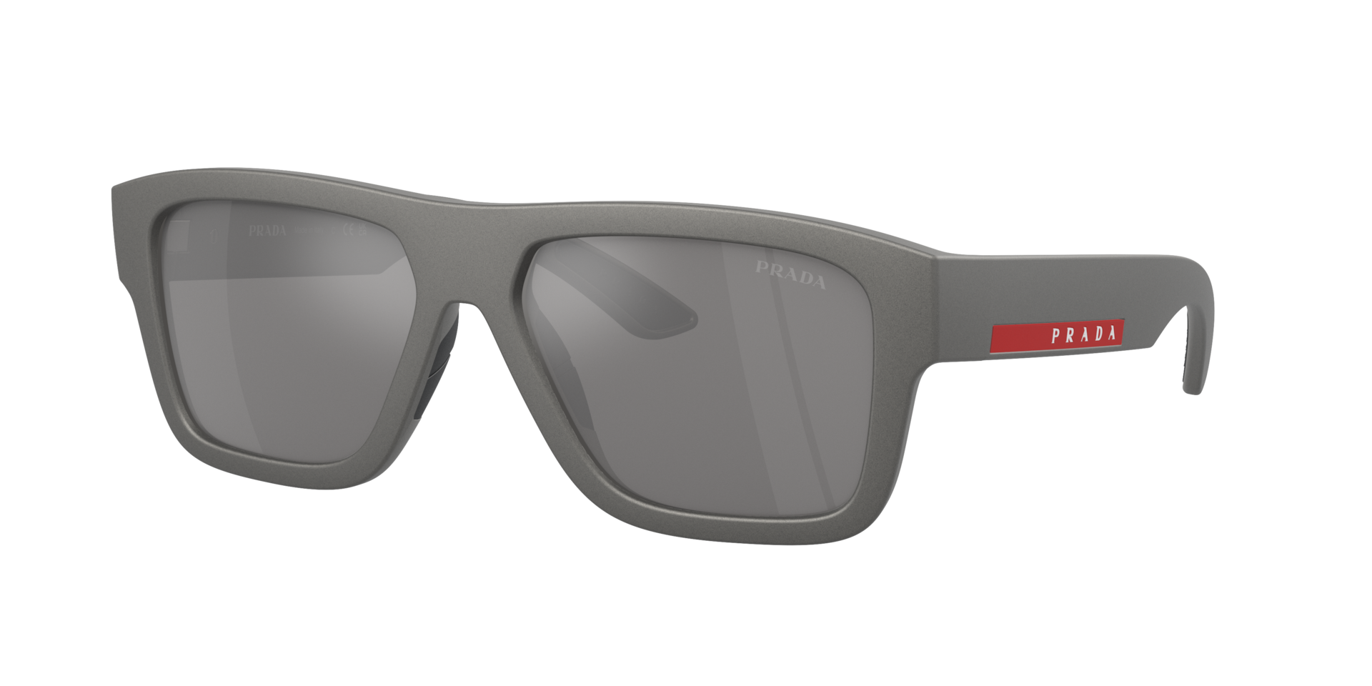Prada Linea Rossa Man Sunglass PS 04ZS -  Frame color: Grey Metal, Lens color: Grey Mirror Silver