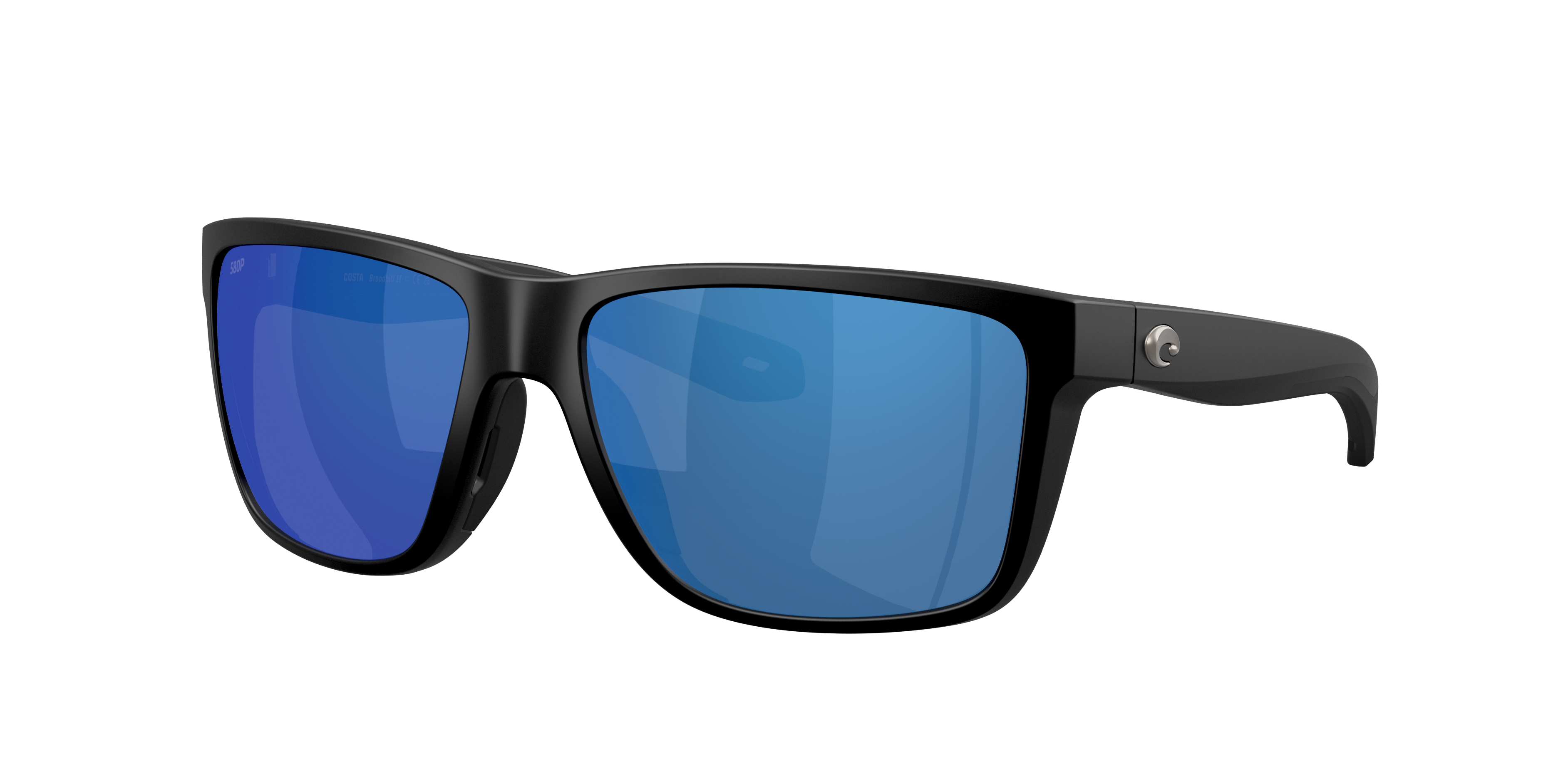 Costa Man Sunglass Broadbill II -  Frame color: Matte Black, Lens color: Blue Mirror