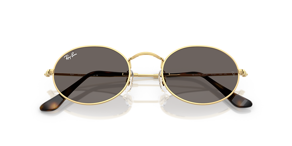 Ray-Ban Oval Flat Lenses M (51 - 21) com Lentes Cinza e Armação