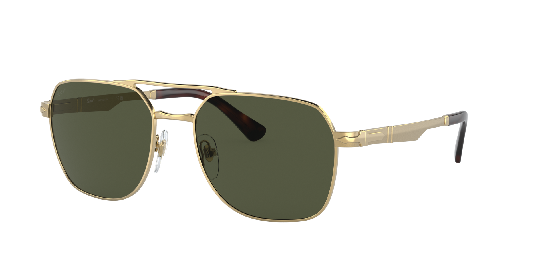 Persol Unisex Sunglass PO1004S - Couleur du Monture Or Couleur de Lentille Vert 130 €