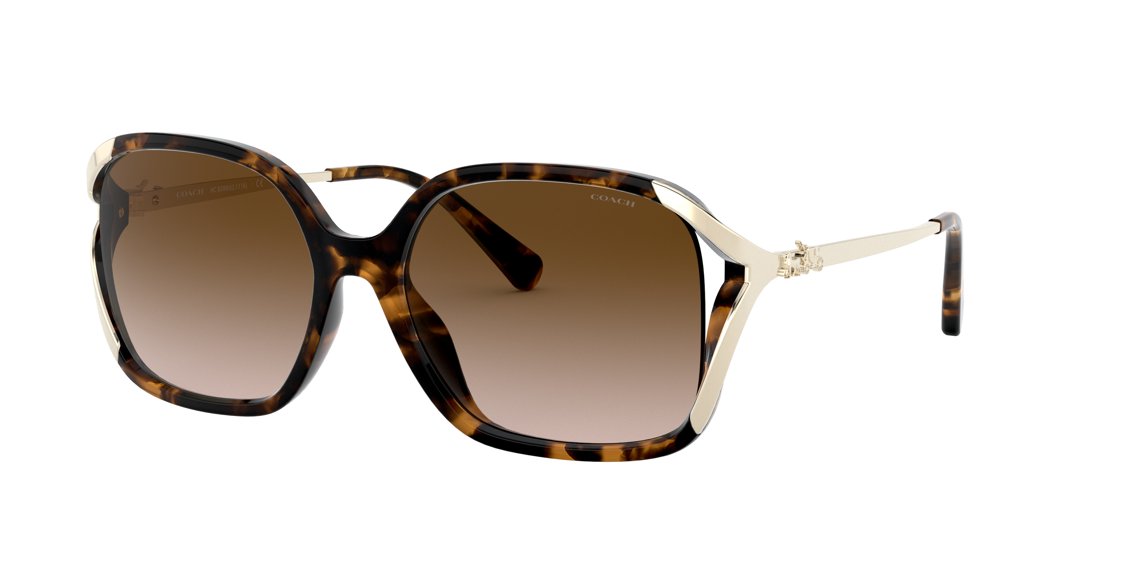 Coach Woman Sunglass L1116 -  Frame color: Dark Tortoise, Lens color: Brown Gradient