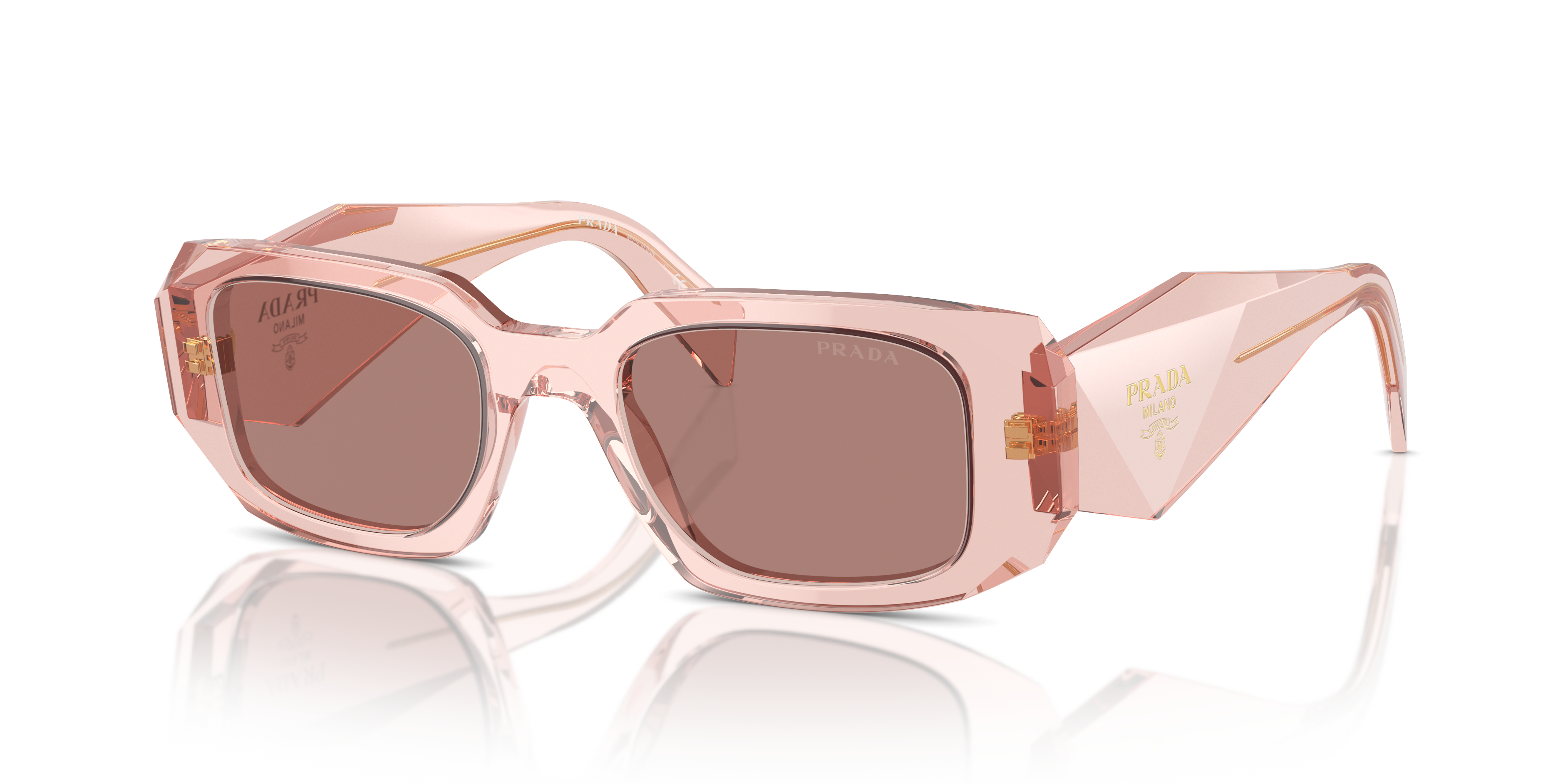 Prada PR 17WS S (49 - 20) with Brown lenses and Pink frame