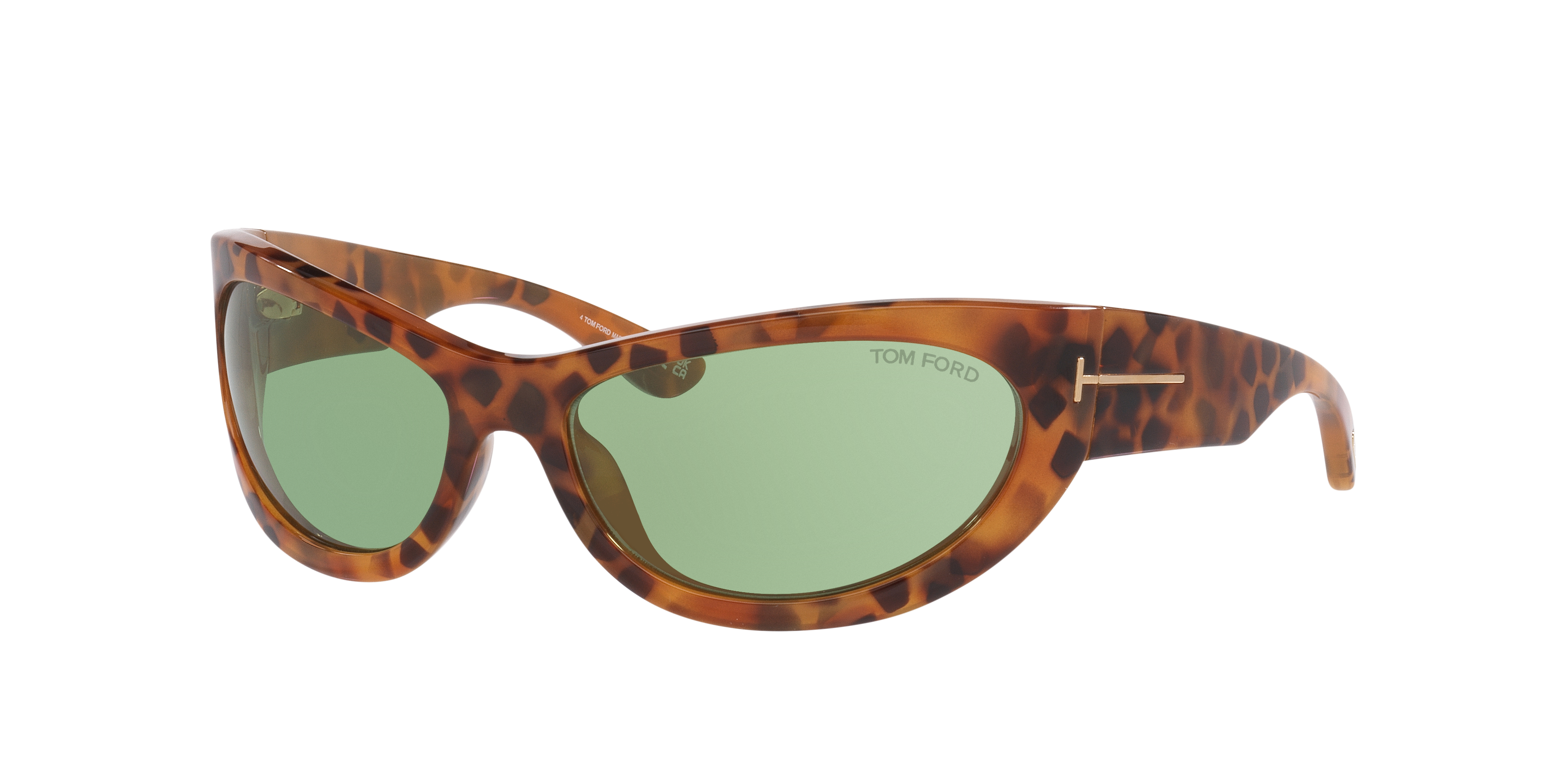 Tom Ford Woman Sunglass Leona-02 -  Frame color: Tortoise, Lens color: Green