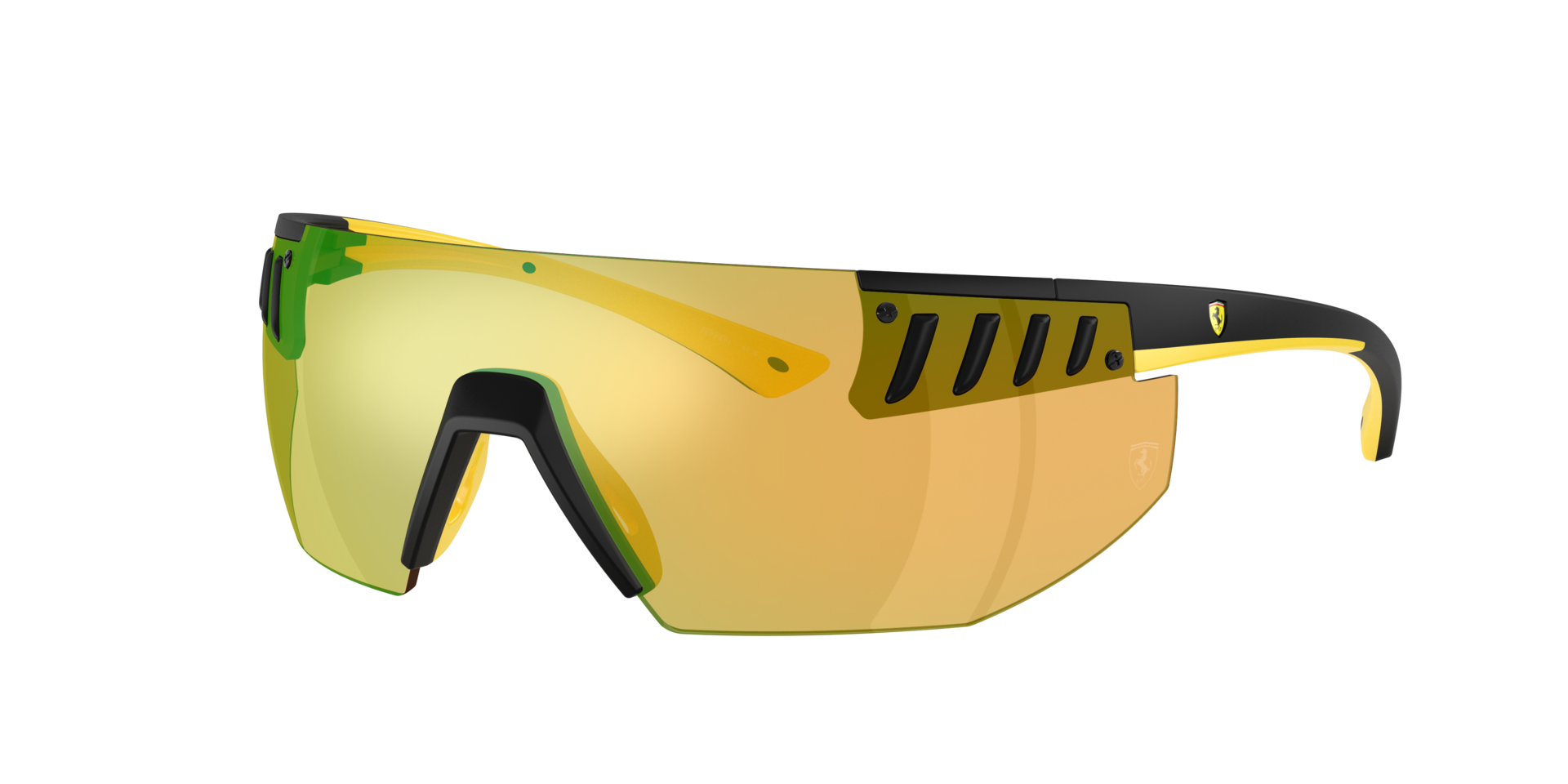 Ferrari Scuderia Yellow Man Fz6035u 504/1B Sunglasses Injected Black Squared Normal - Image 2