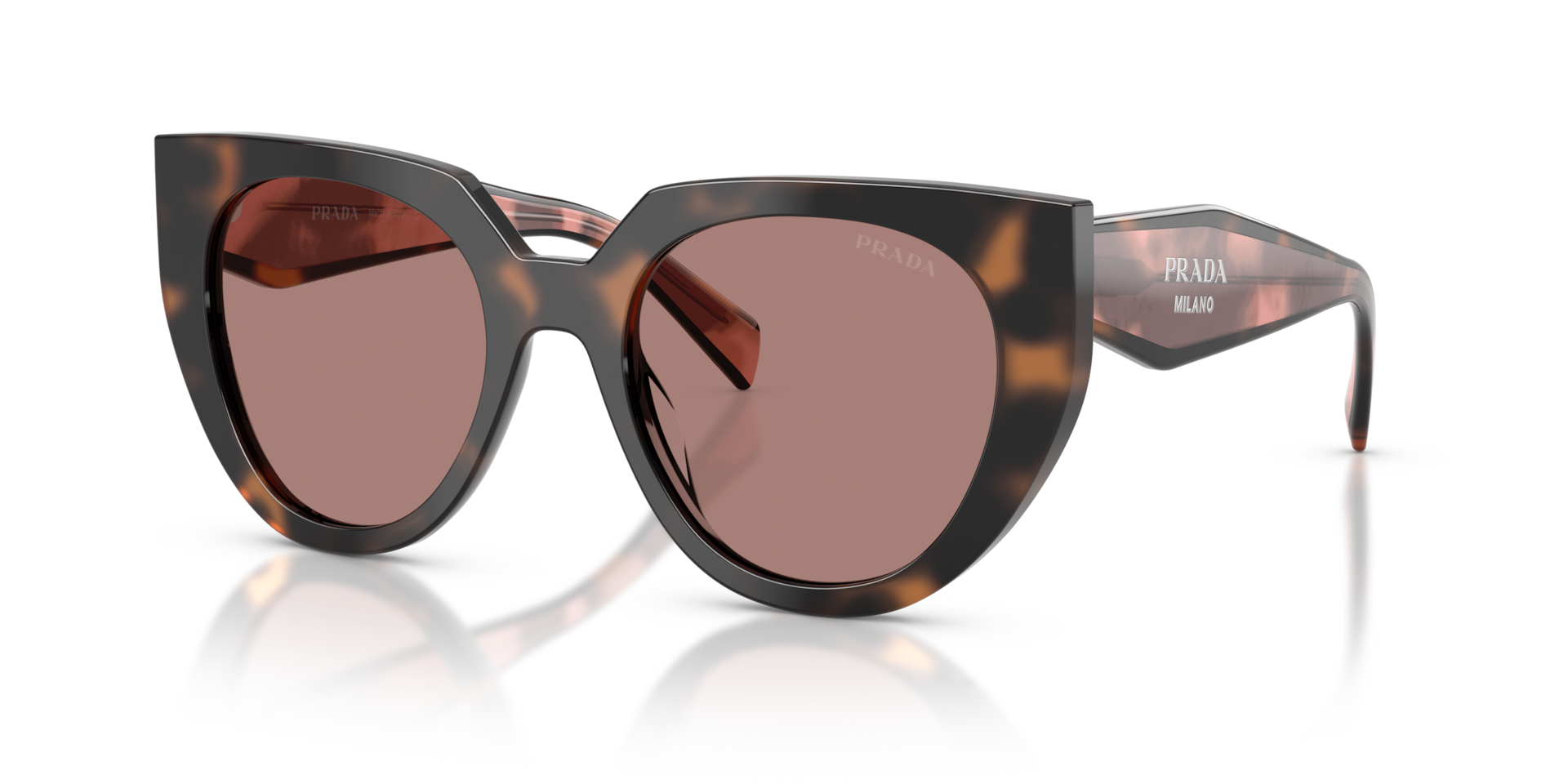 Prada PR 14WS M (52 - 20) with Brown lenses and Tortoise frame