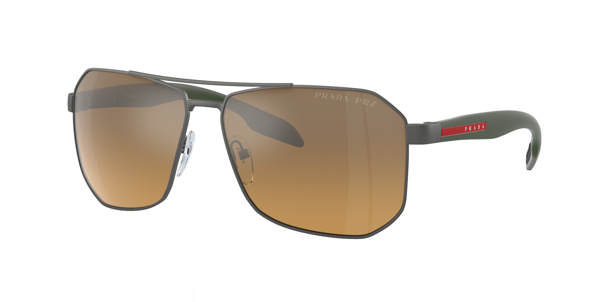 Prada Linea Rossa PS 51VS XXL (62 - 14) with Brown lenses and Grey